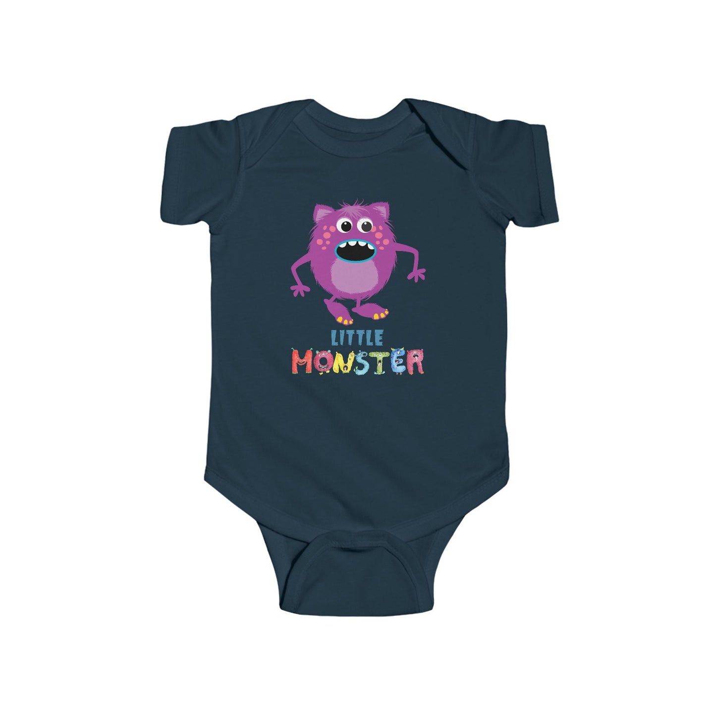 Little Monster Baby Infant Fine Jersey Bodysuit, Cute Baby Shower Gift, Funny Baby Onesie, Adorable Purple Baby Monster Outfit