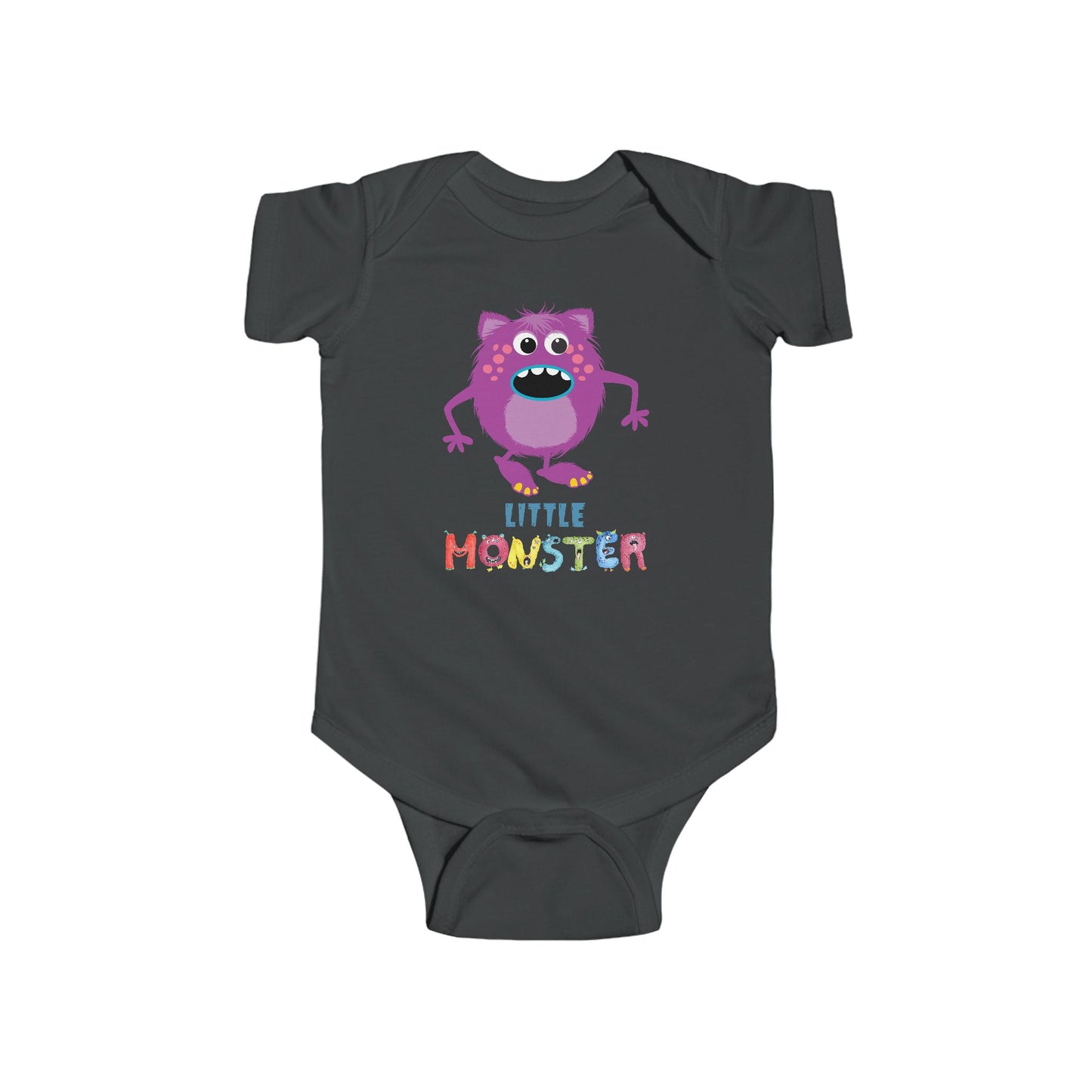 Little Monster Baby Infant Fine Jersey Bodysuit, Cute Baby Shower Gift, Funny Baby Onesie, Adorable Purple Baby Monster Outfit