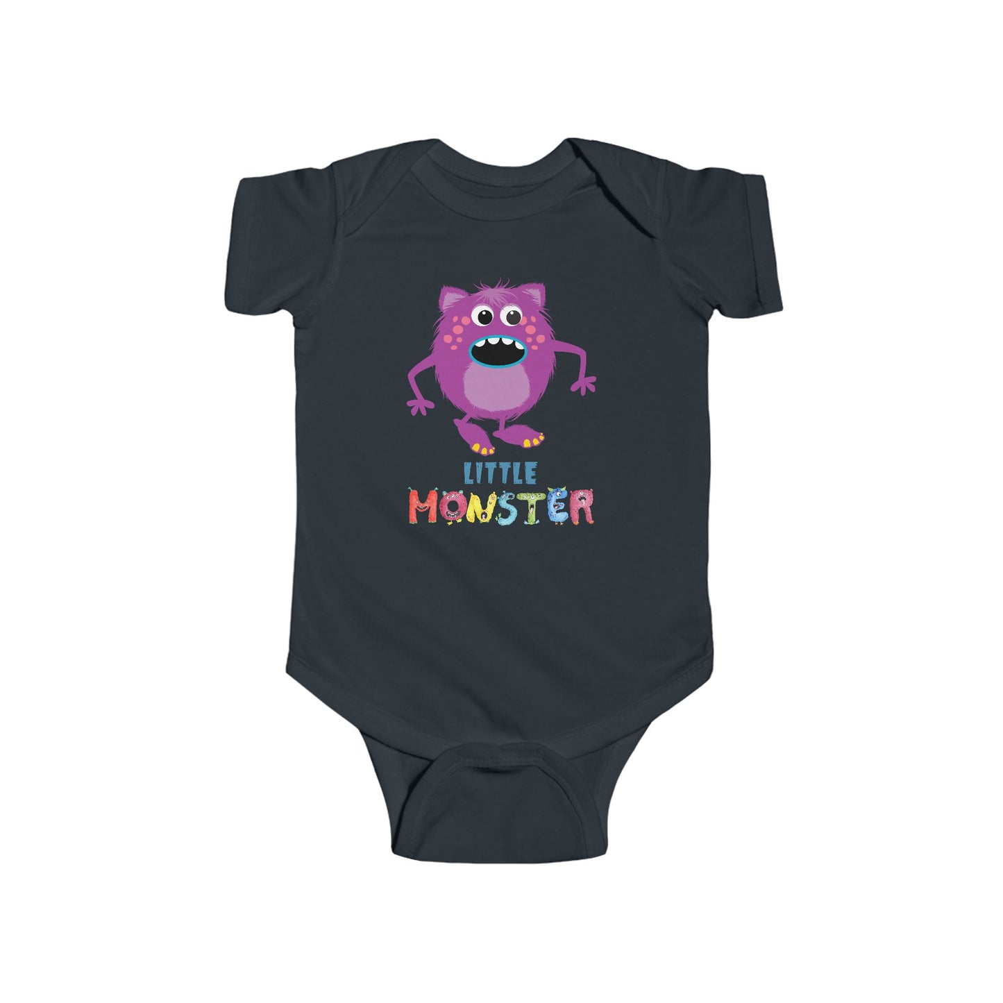 Little Monster Baby Infant Fine Jersey Bodysuit, Cute Baby Shower Gift, Funny Baby Onesie, Adorable Purple Baby Monster Outfit