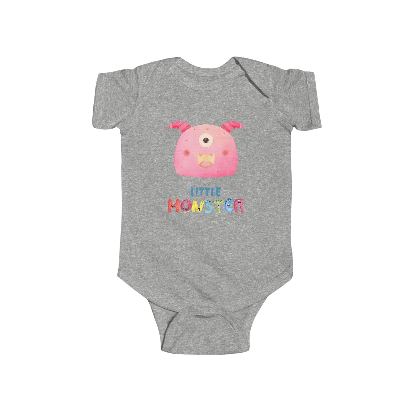 Little Monster Baby Infant Fine Jersey Bodysuit, Cute Baby Shower Gift, Funny Baby Onesie, Adorable Pink Baby Monster Outfit