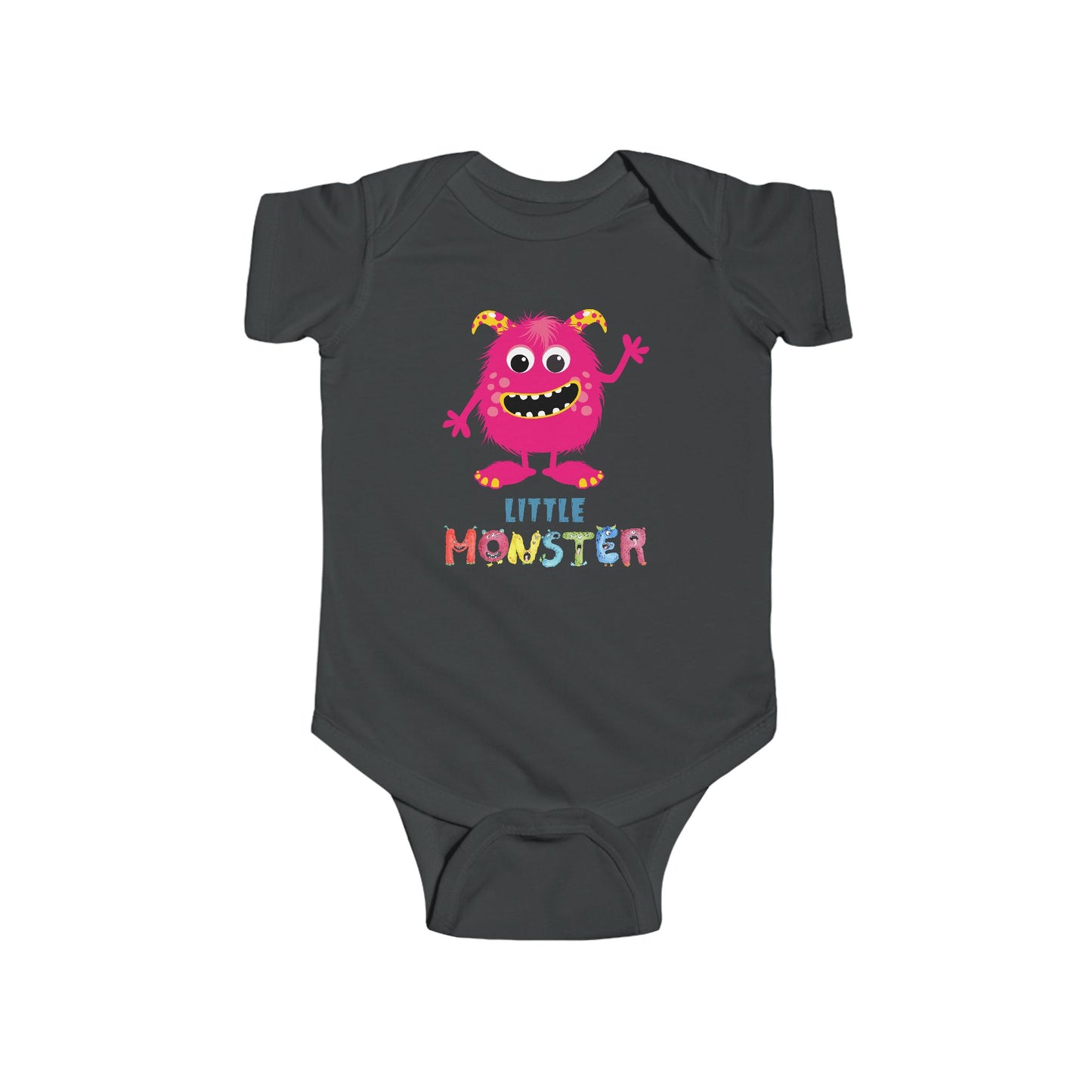 Little Monster Baby Infant Fine Jersey Bodysuit, Cute Baby Shower Gift, Funny Baby Onesie, Adorable Bright Pink Baby Monster Outfit