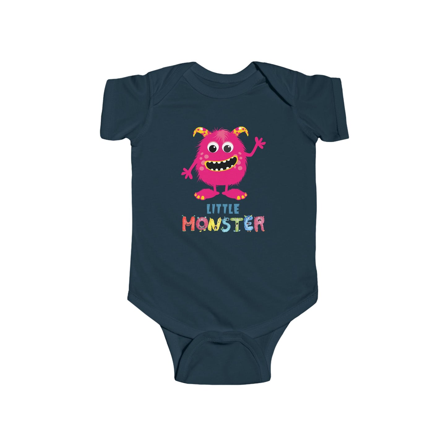 Little Monster Baby Infant Fine Jersey Bodysuit, Cute Baby Shower Gift, Funny Baby Onesie, Adorable Bright Pink Baby Monster Outfit