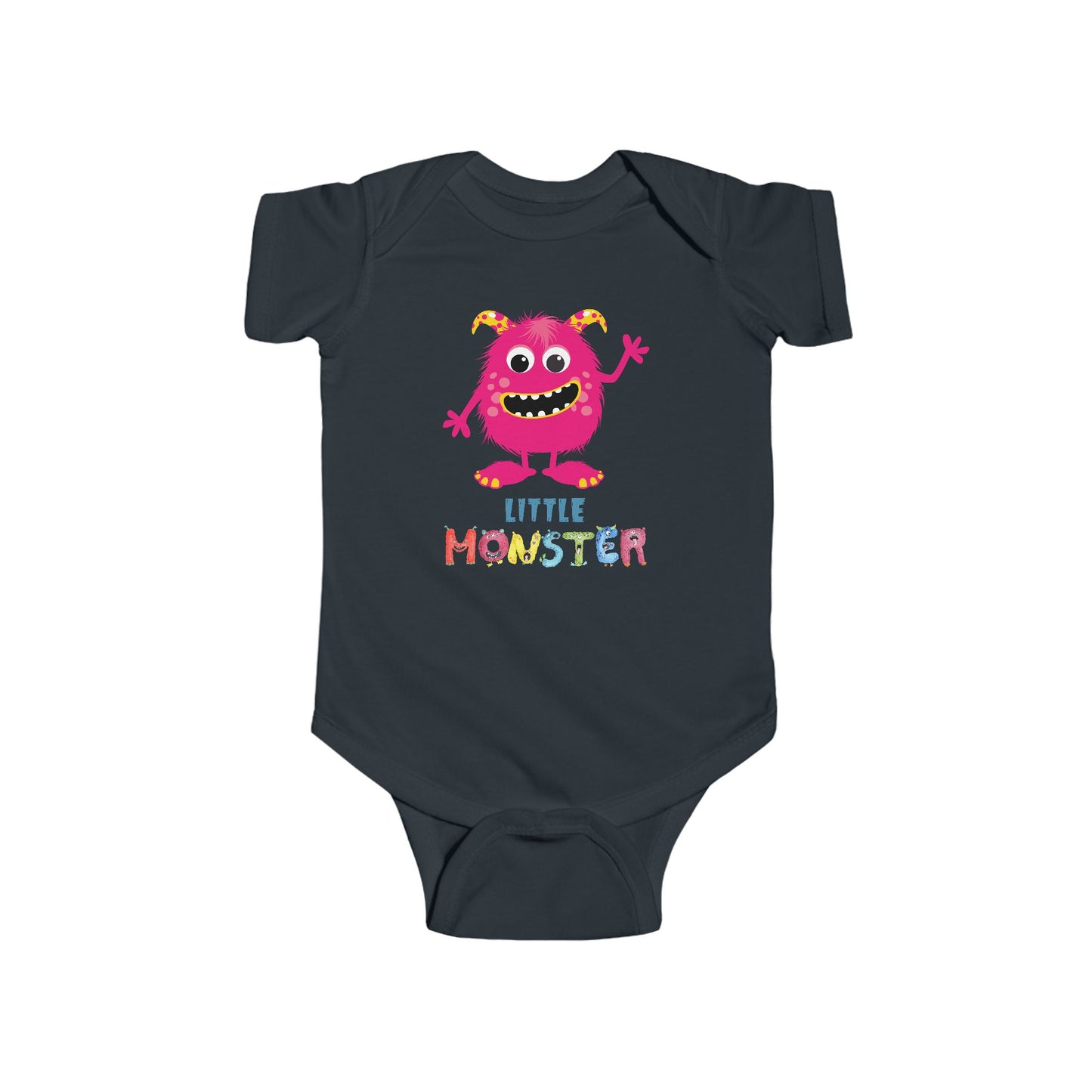 Little Monster Baby Infant Fine Jersey Bodysuit, Cute Baby Shower Gift, Funny Baby Onesie, Adorable Bright Pink Baby Monster Outfit