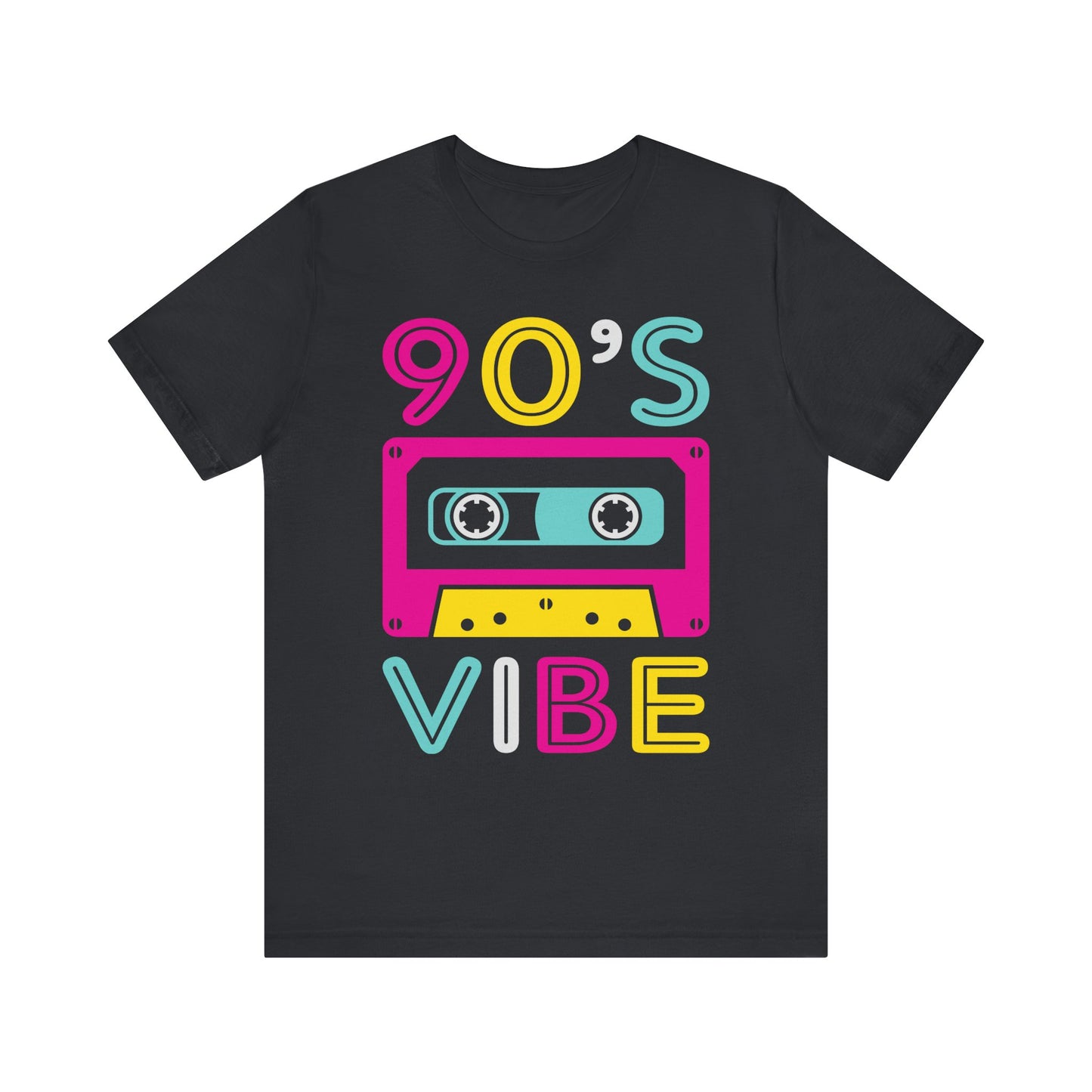 90's Vibe Unisex Jersey Short Sleeve Tee, Fluorescent Neon Retro 90's T-Shirt for Men or Women, 90's Nostalgia Rap Tee