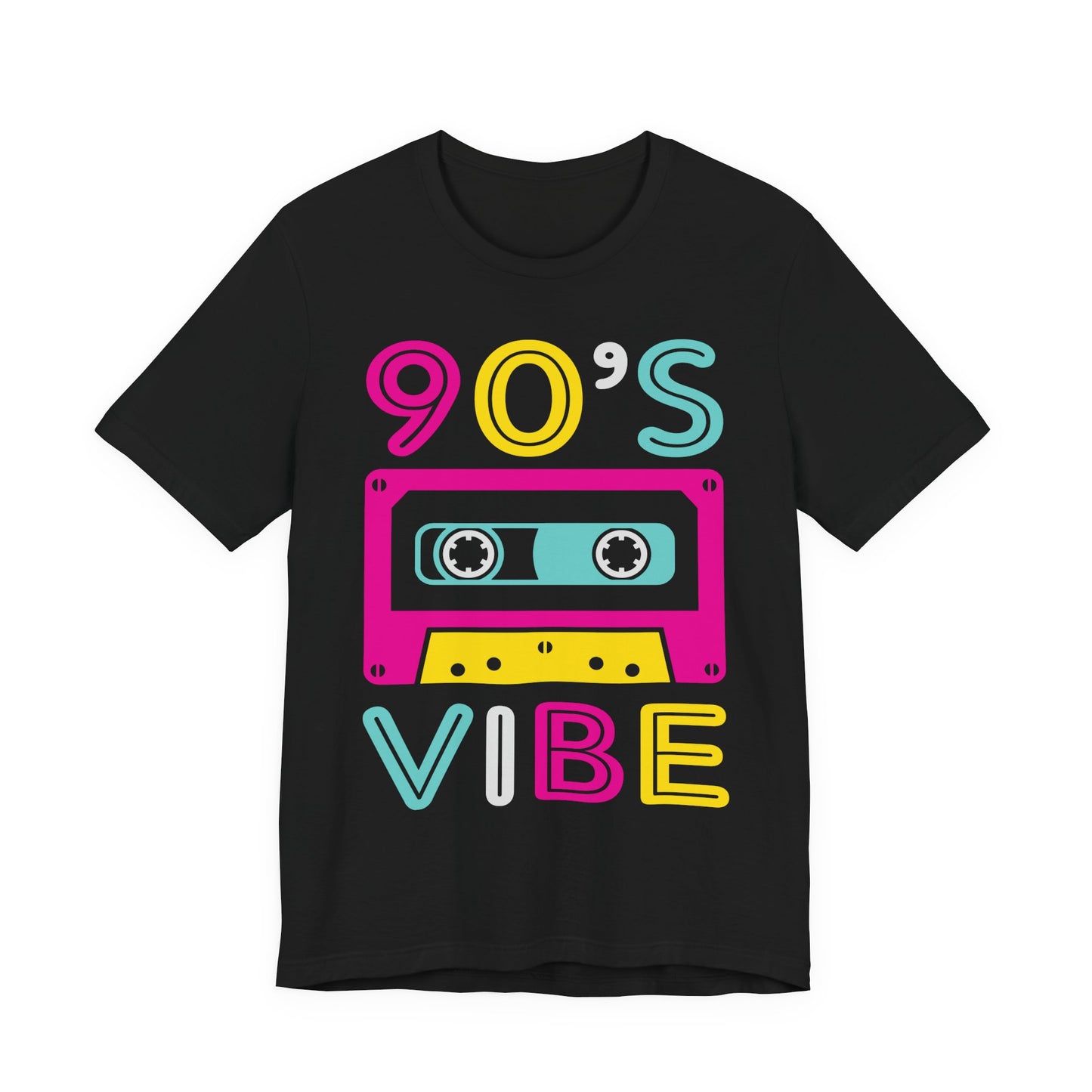90's Vibe Unisex Jersey Short Sleeve Tee, Fluorescent Neon Retro 90's T-Shirt for Men or Women, 90's Nostalgia Rap Tee