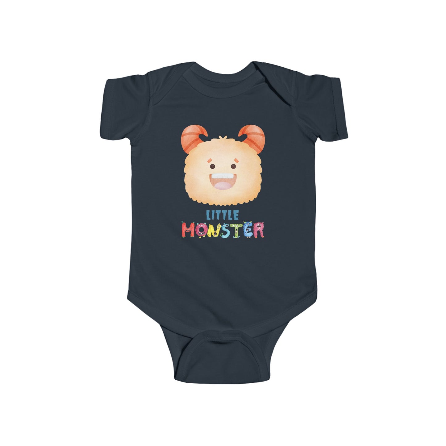 Little Monster Baby Infant Fine Jersey Bodysuit, Cute Baby Shower Gift, Funny Baby Onesie, Adorable Orange Baby Monster Outfit