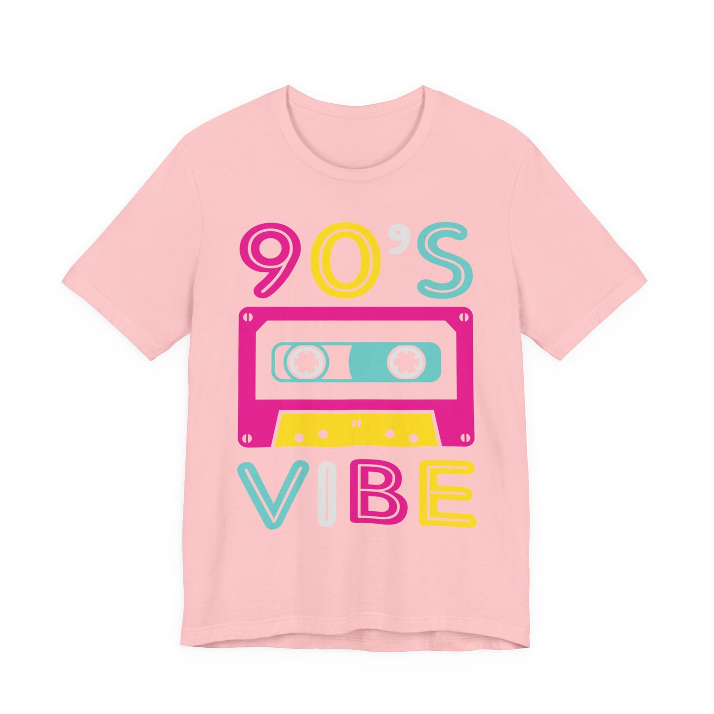 90's Vibe Unisex Jersey Short Sleeve Tee, Fluorescent Neon Retro 90's T-Shirt for Men or Women, 90's Nostalgia Rap Tee