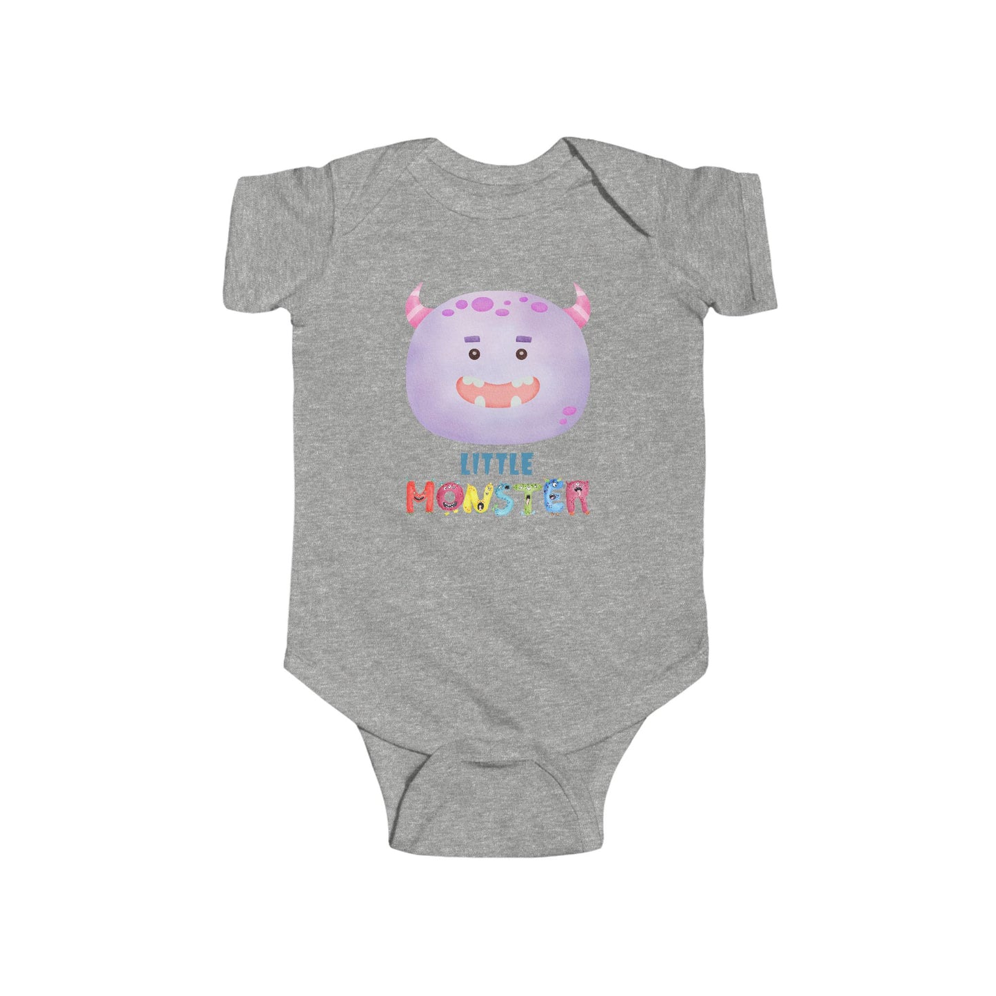 Little Monster Baby Infant Fine Jersey Bodysuit, Cute Baby Shower Gift, Funny Baby Onesie, Adorable Purple Baby Monster Outfit