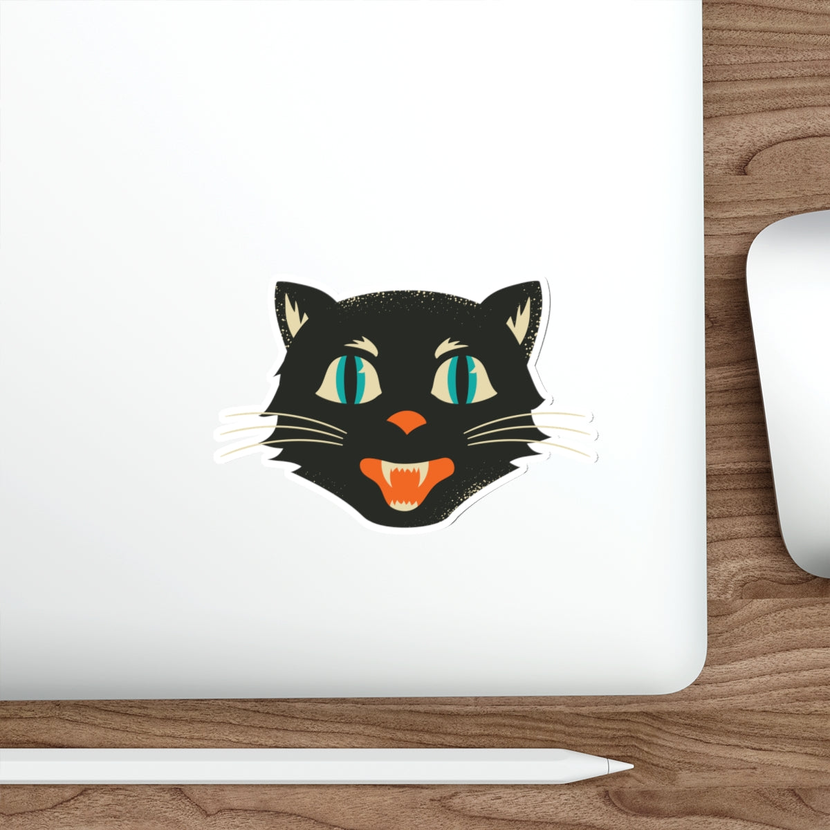 Vintage Black Cat Die-Cut Stickers, Retro Halloween Stickers for kids and adults, Halloween Black Cat Sticker