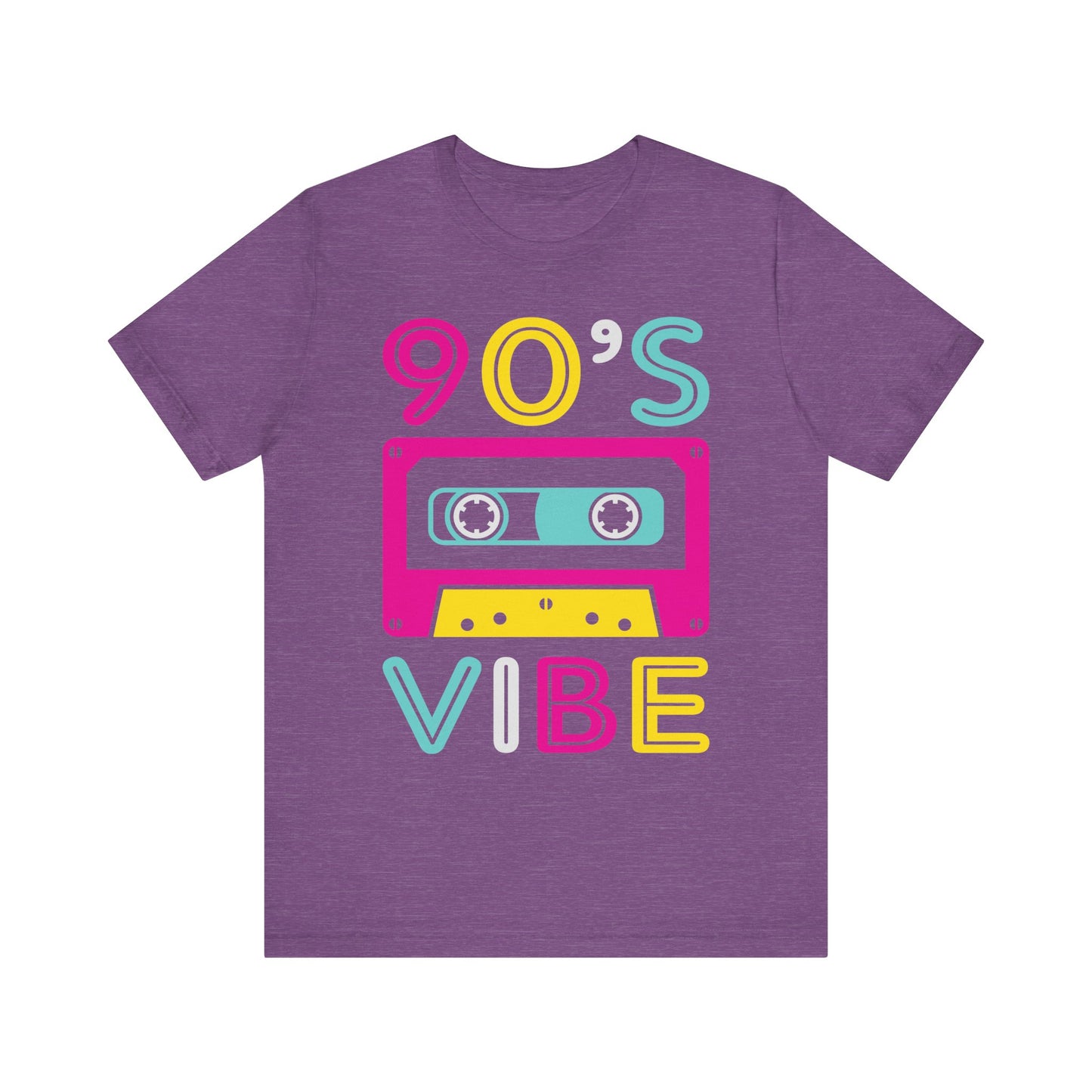 90's Vibe Unisex Jersey Short Sleeve Tee, Fluorescent Neon Retro 90's T-Shirt for Men or Women, 90's Nostalgia Rap Tee