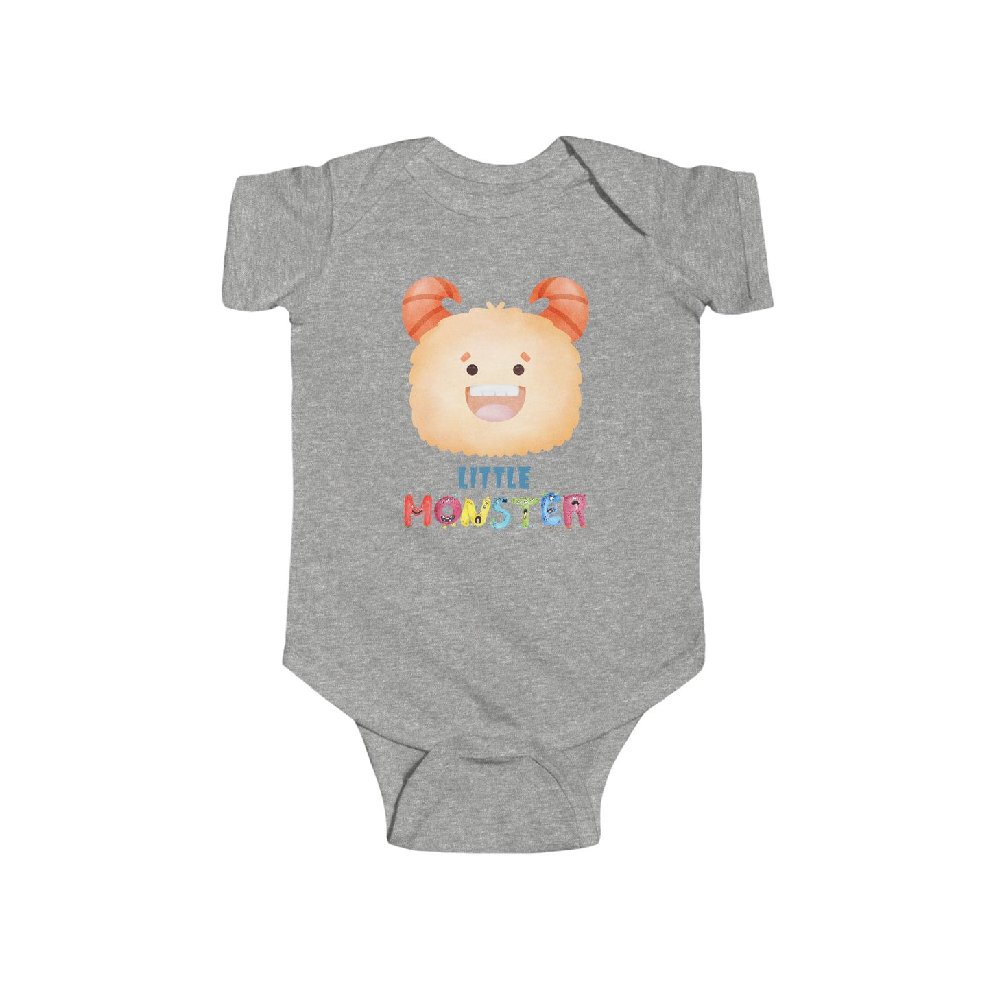 Little Monster Baby Infant Fine Jersey Bodysuit, Cute Baby Shower Gift, Funny Baby Onesie, Adorable Orange Baby Monster Outfit