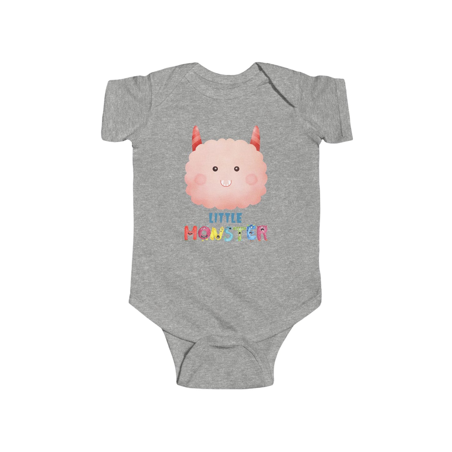 Little Monster Baby Infant Fine Jersey Bodysuit, Cute Baby Shower Gift, Funny Baby Onesie, Adorable Pink Baby Monster Outfit