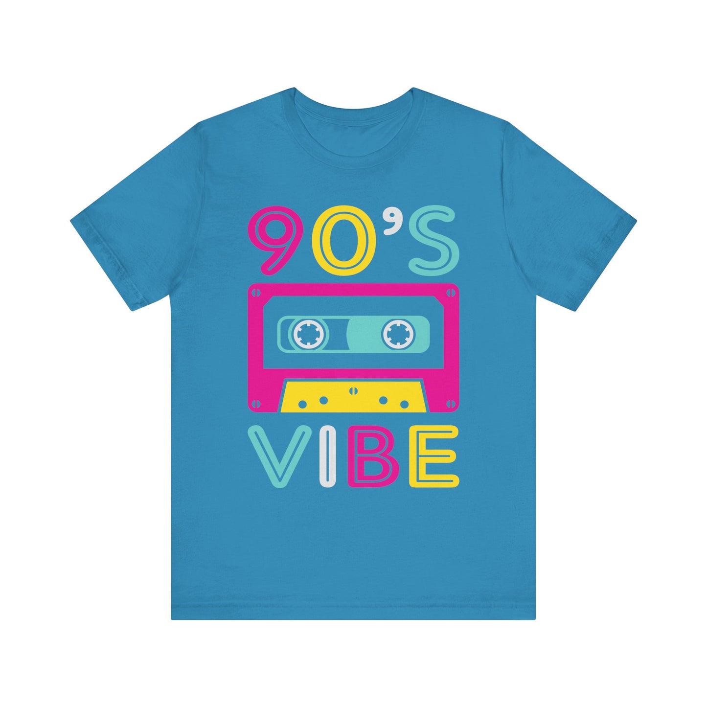 90's Vibe Unisex Jersey Short Sleeve Tee, Fluorescent Neon Retro 90's T-Shirt for Men or Women, 90's Nostalgia Rap Tee