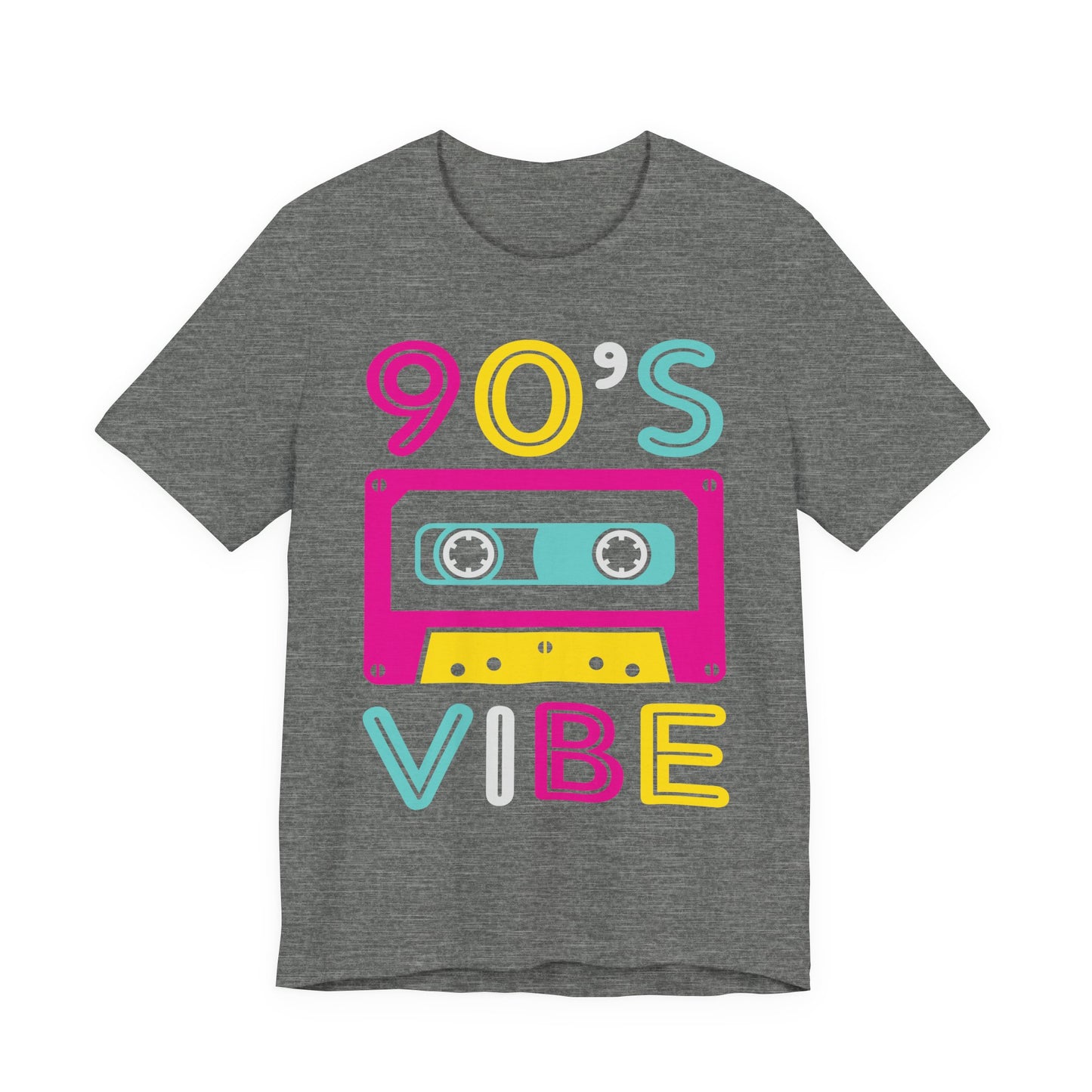 90's Vibe Unisex Jersey Short Sleeve Tee, Fluorescent Neon Retro 90's T-Shirt for Men or Women, 90's Nostalgia Rap Tee