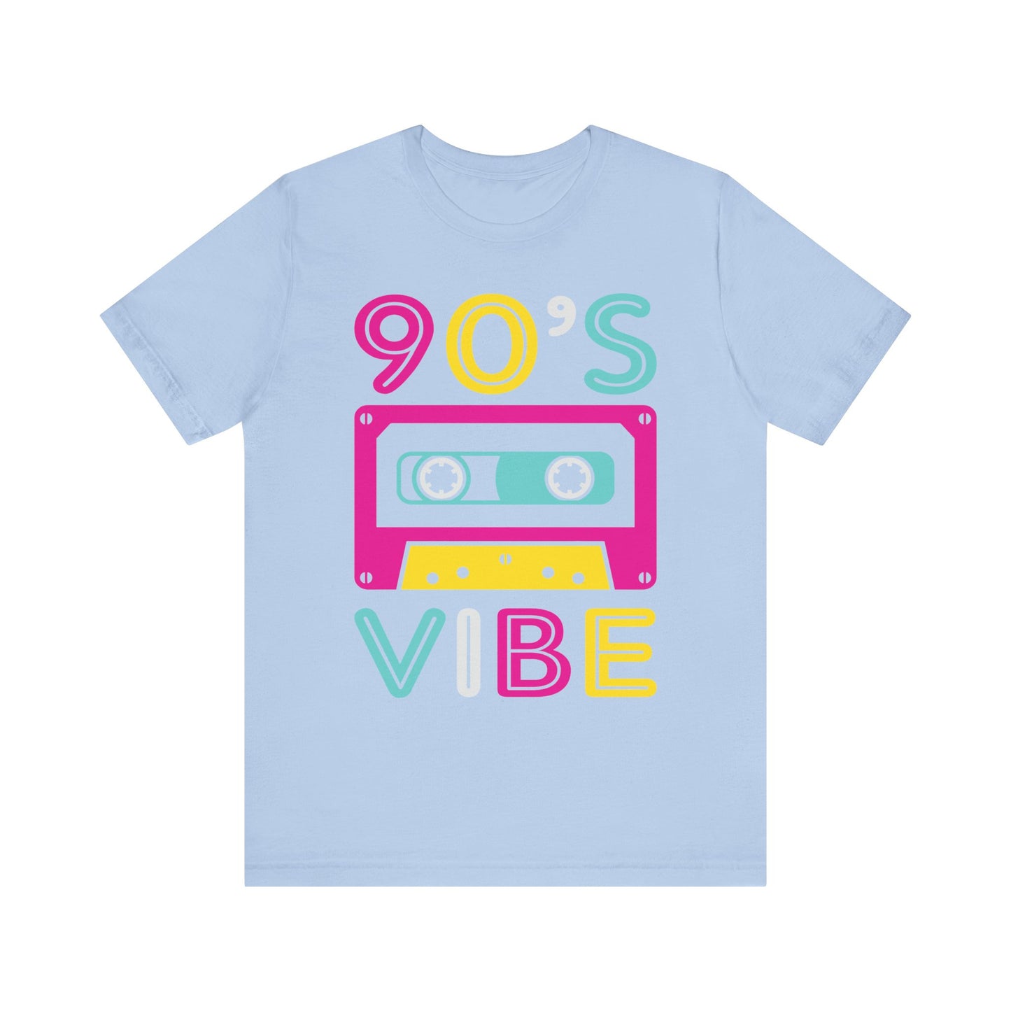 90's Vibe Unisex Jersey Short Sleeve Tee, Fluorescent Neon Retro 90's T-Shirt for Men or Women, 90's Nostalgia Rap Tee
