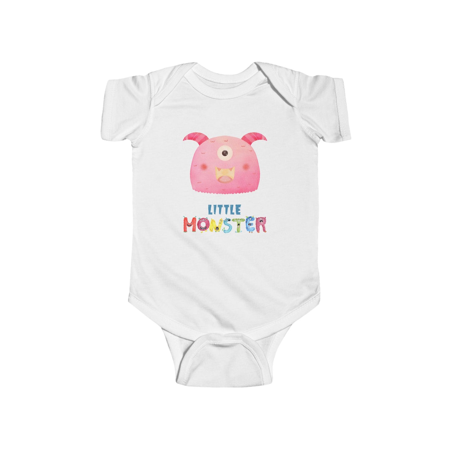 Little Monster Baby Infant Fine Jersey Bodysuit, Cute Baby Shower Gift, Funny Baby Onesie, Adorable Pink Baby Monster Outfit