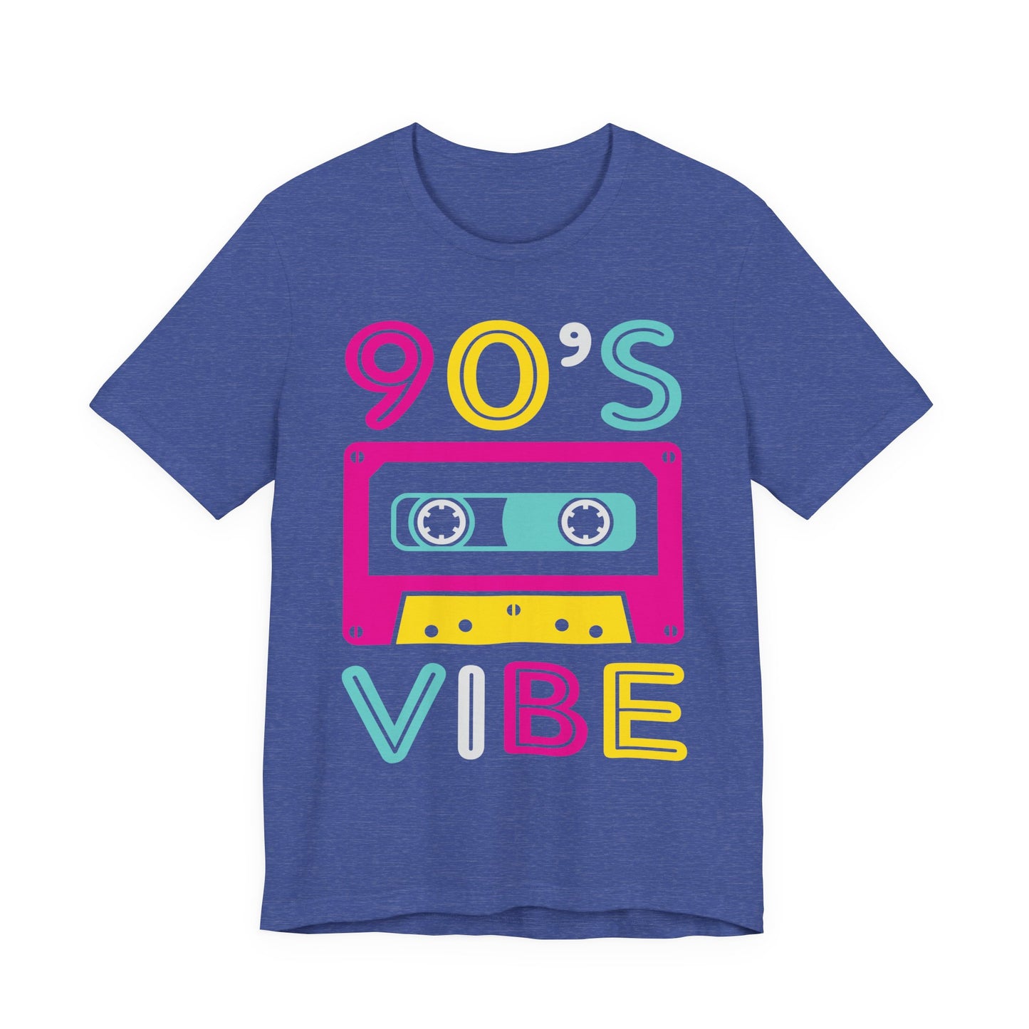 90's Vibe Unisex Jersey Short Sleeve Tee, Fluorescent Neon Retro 90's T-Shirt for Men or Women, 90's Nostalgia Rap Tee