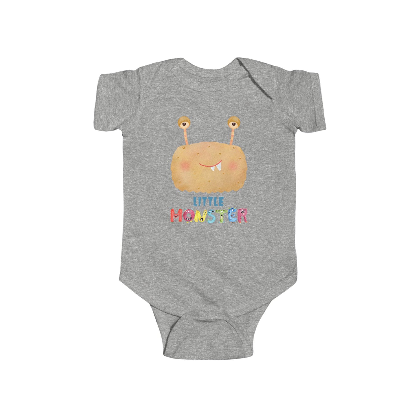 Little Monster Baby Infant Fine Jersey Bodysuit, Cute Baby Shower Gift, Funny Baby Onesie, Adorable Brown Baby Monster Outfit