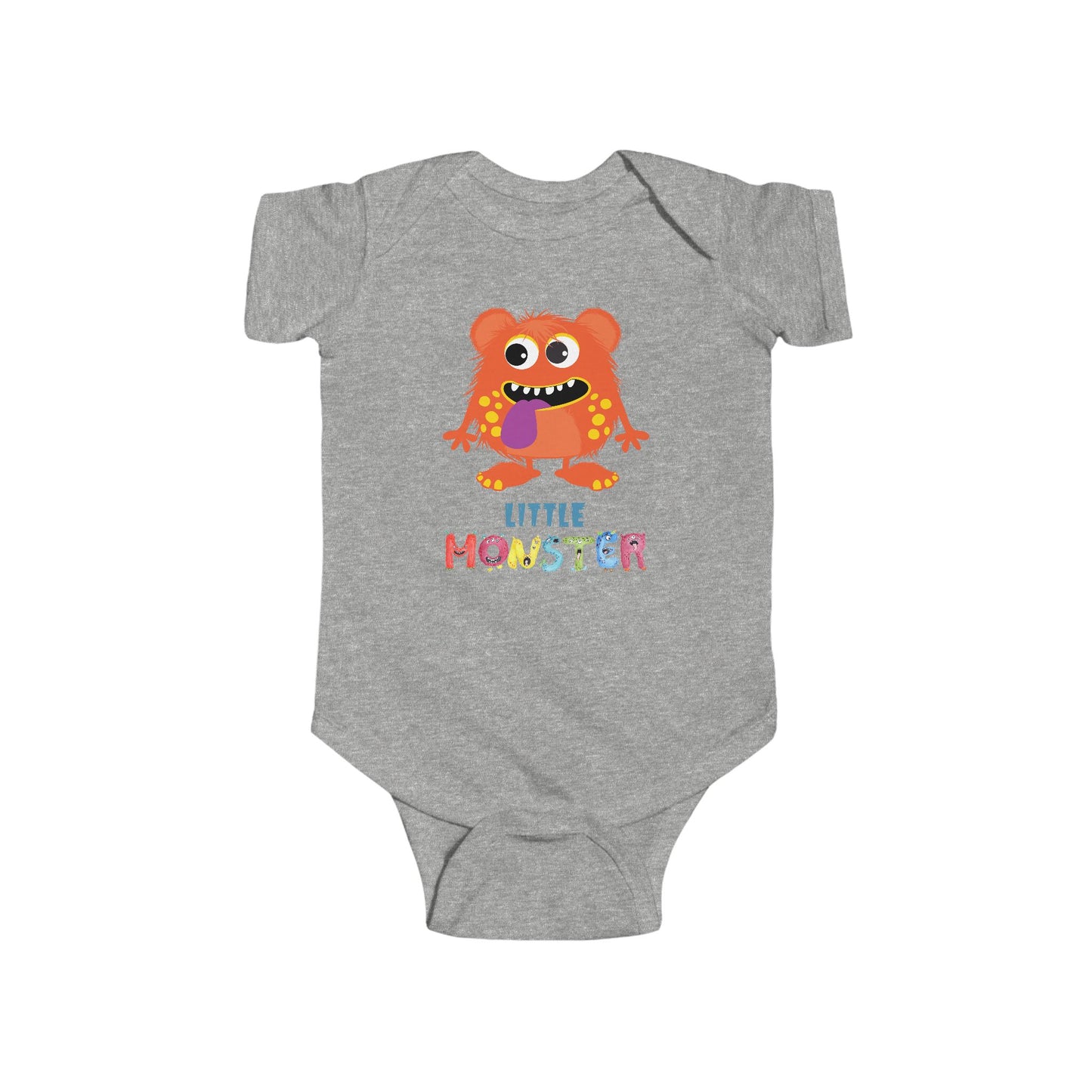 Little Monster Baby Infant Fine Jersey Bodysuit, Cute Baby Shower Gift, Funny Baby Onesie, Adorable Orange Baby Monster Outfit