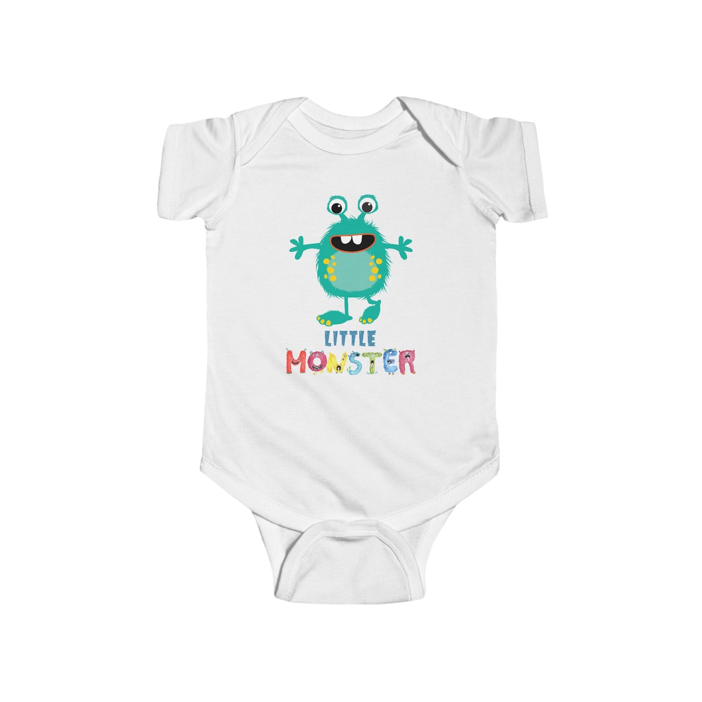 Little Monster Baby Infant Fine Jersey Bodysuit, Cute Baby Shower Gift, Funny Baby Onesie, Adorable Turquise Baby Monster Outfit
