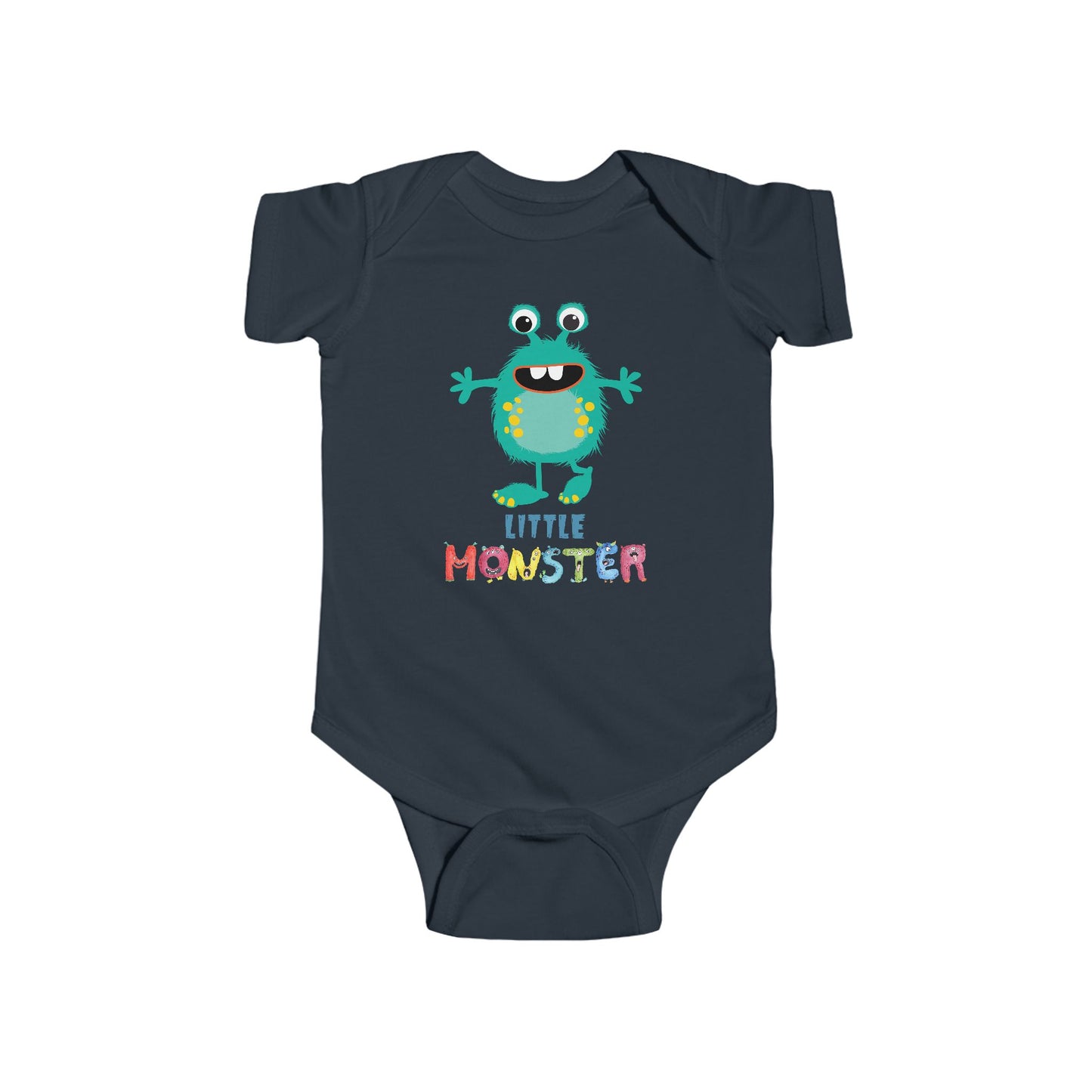 Little Monster Baby Infant Fine Jersey Bodysuit, Cute Baby Shower Gift, Funny Baby Onesie, Adorable Turquise Baby Monster Outfit