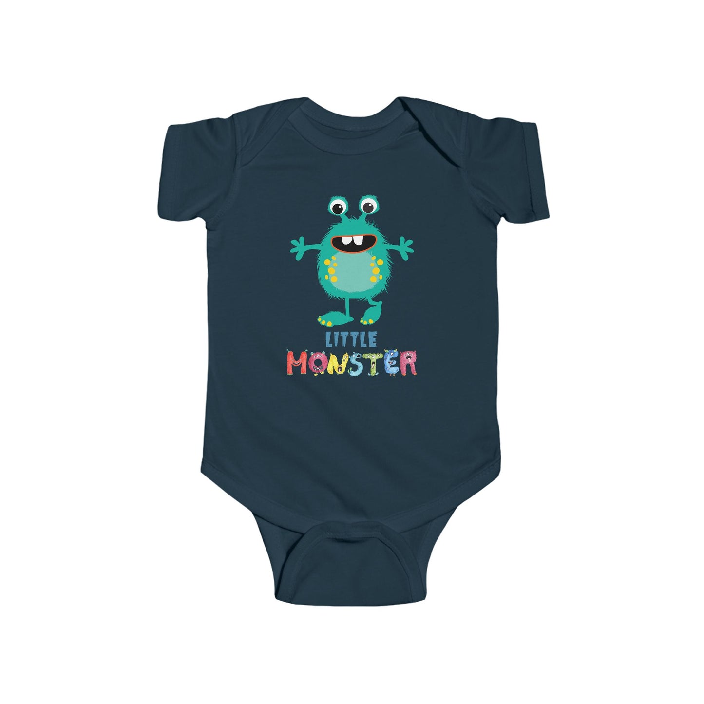 Little Monster Baby Infant Fine Jersey Bodysuit, Cute Baby Shower Gift, Funny Baby Onesie, Adorable Turquise Baby Monster Outfit