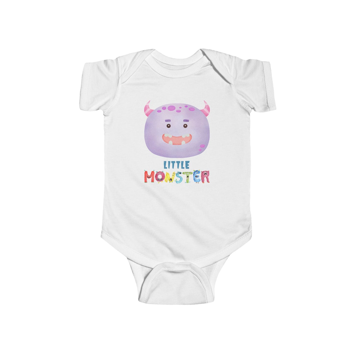 Little Monster Baby Infant Fine Jersey Bodysuit, Cute Baby Shower Gift, Funny Baby Onesie, Adorable Purple Baby Monster Outfit