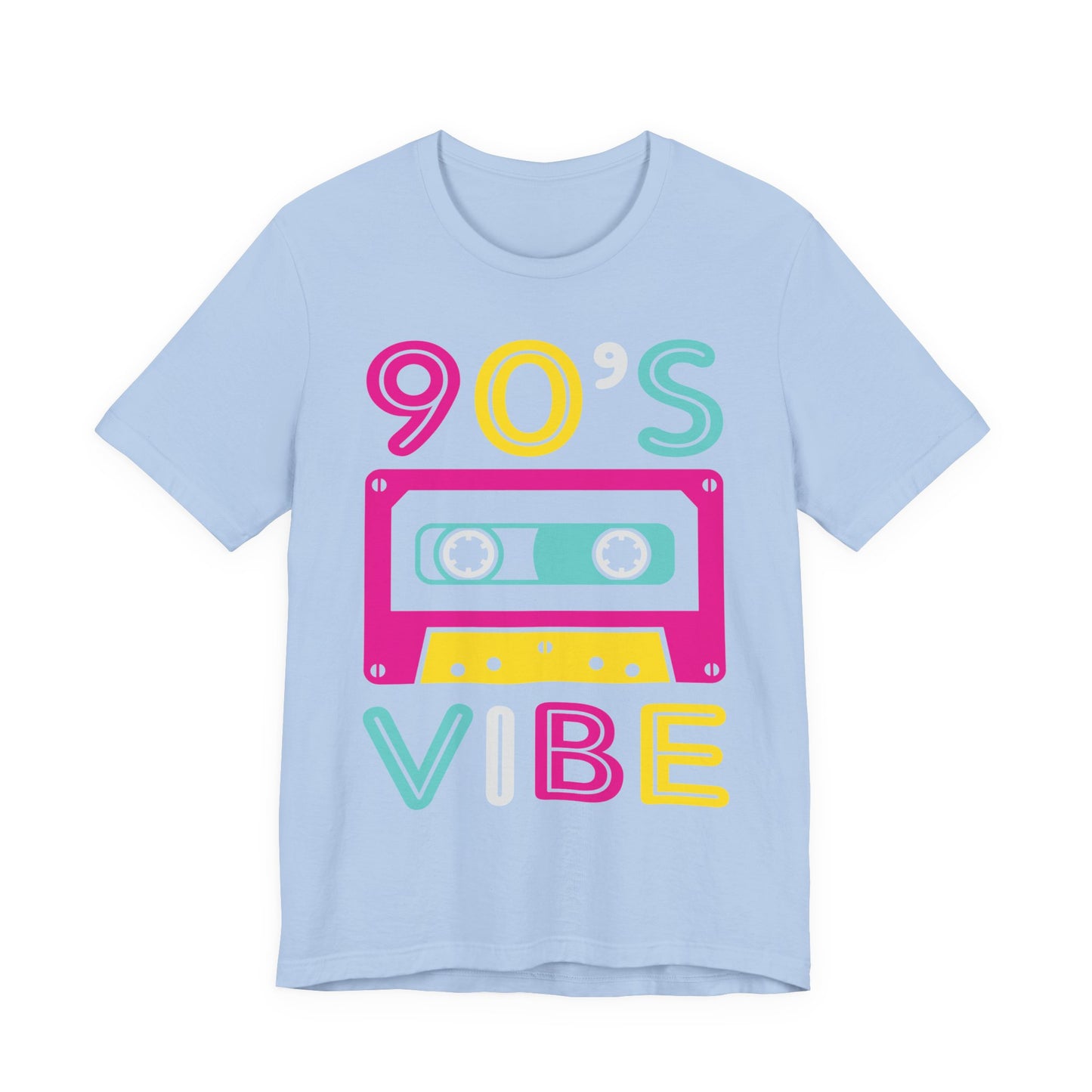 90's Vibe Unisex Jersey Short Sleeve Tee, Fluorescent Neon Retro 90's T-Shirt for Men or Women, 90's Nostalgia Rap Tee