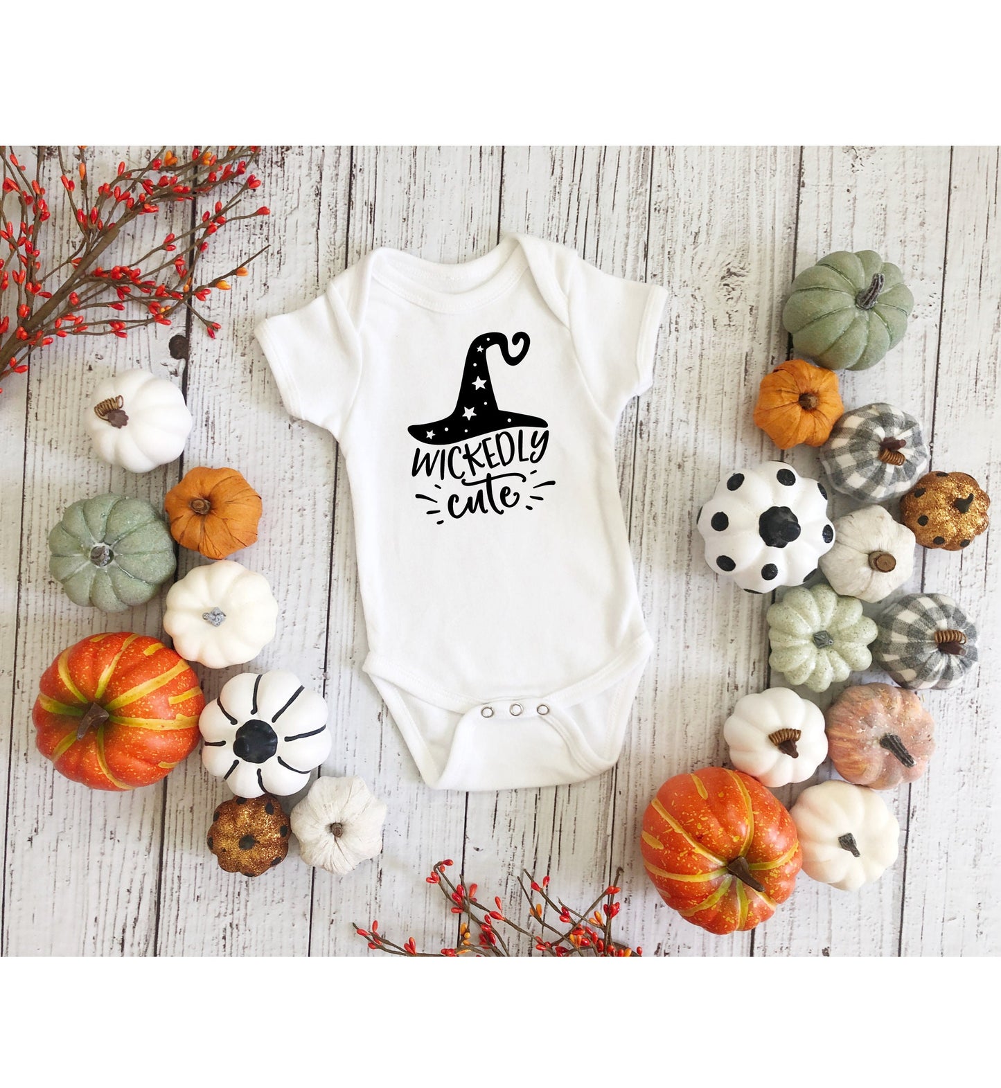 Wickedly Cute Infant Fine Jersey Bodysuit, Cute Baby Halloween Onsie, Autumn Themed Gift for Baby, Fall Baby Vibes