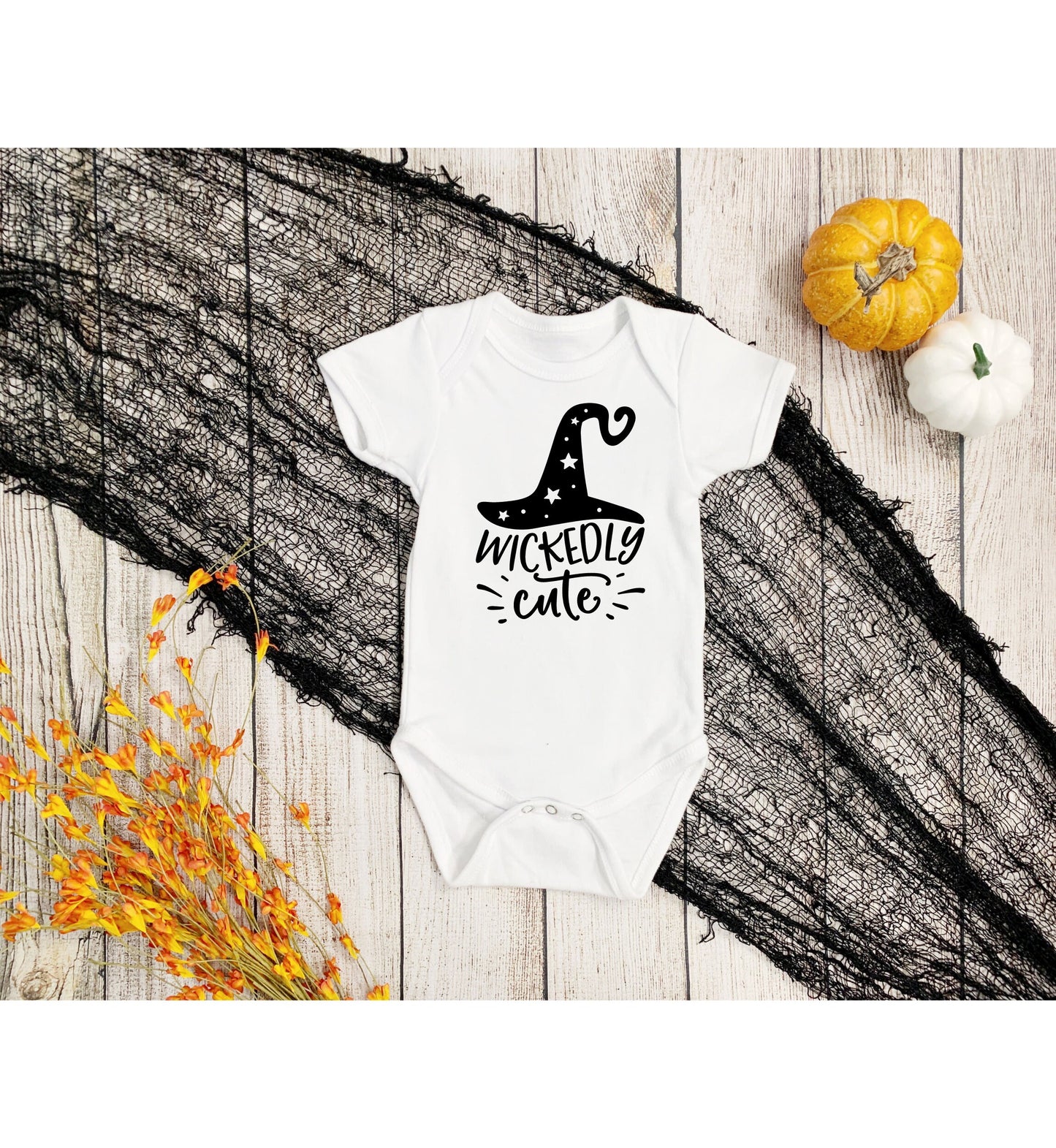 Wickedly Cute Infant Fine Jersey Bodysuit, Cute Baby Halloween Onsie, Autumn Themed Gift for Baby, Fall Baby Vibes