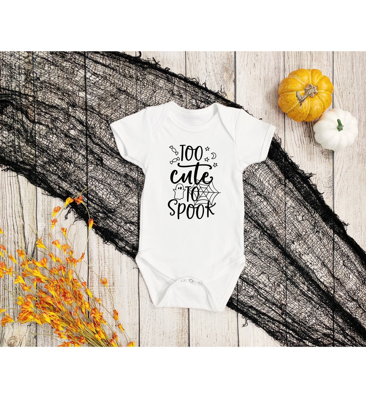 Too Cute to Spook Infant Fine Jersey Bodysuit, Spooky Halloween Baby Onesie Outfit, Autumn Fall Baby Gift, Cute Fall Outfit Baby Girl or Boy