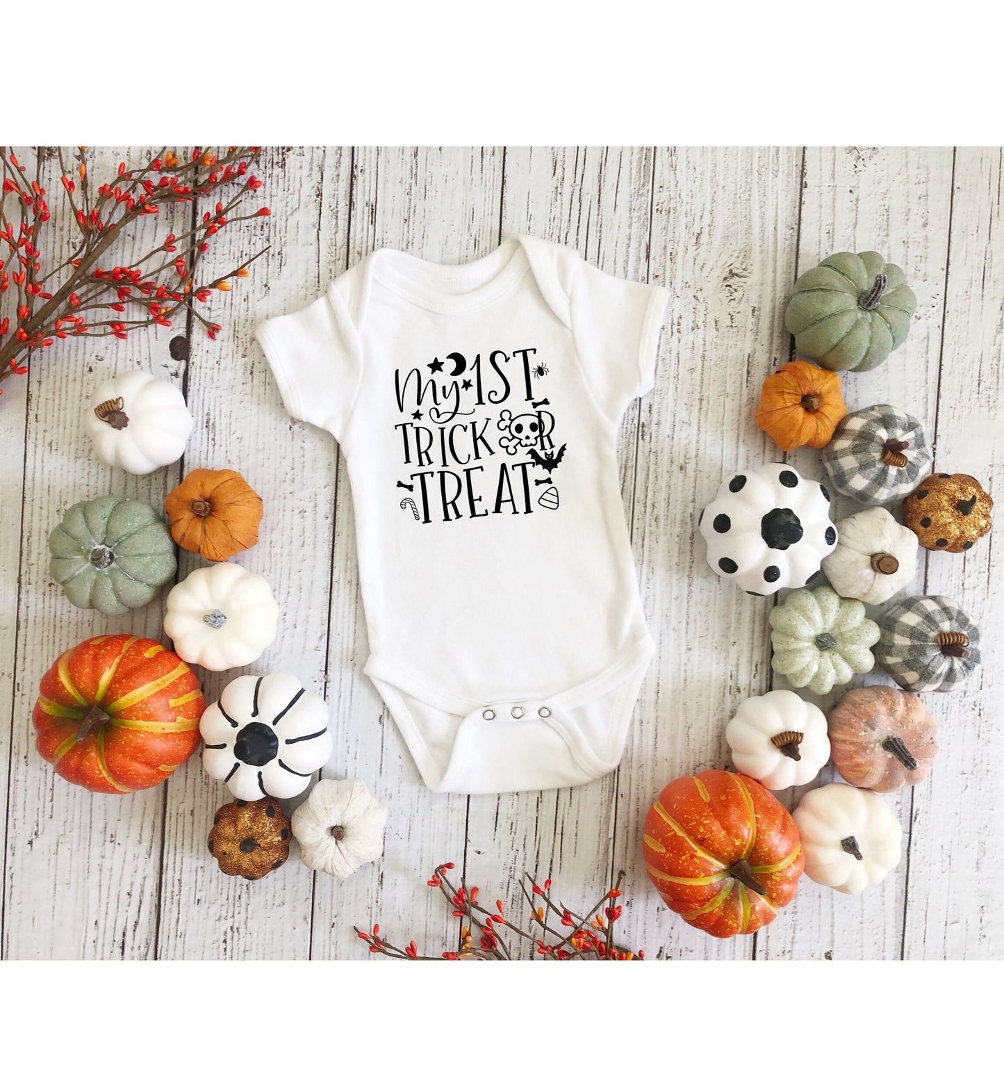 My First Trick or Treat Infant Fine Jersey Bodysuit, My First Halloween Baby Gift, Spooky Fall Baby Outfit, Cute Baby Girl or Boy Onesie