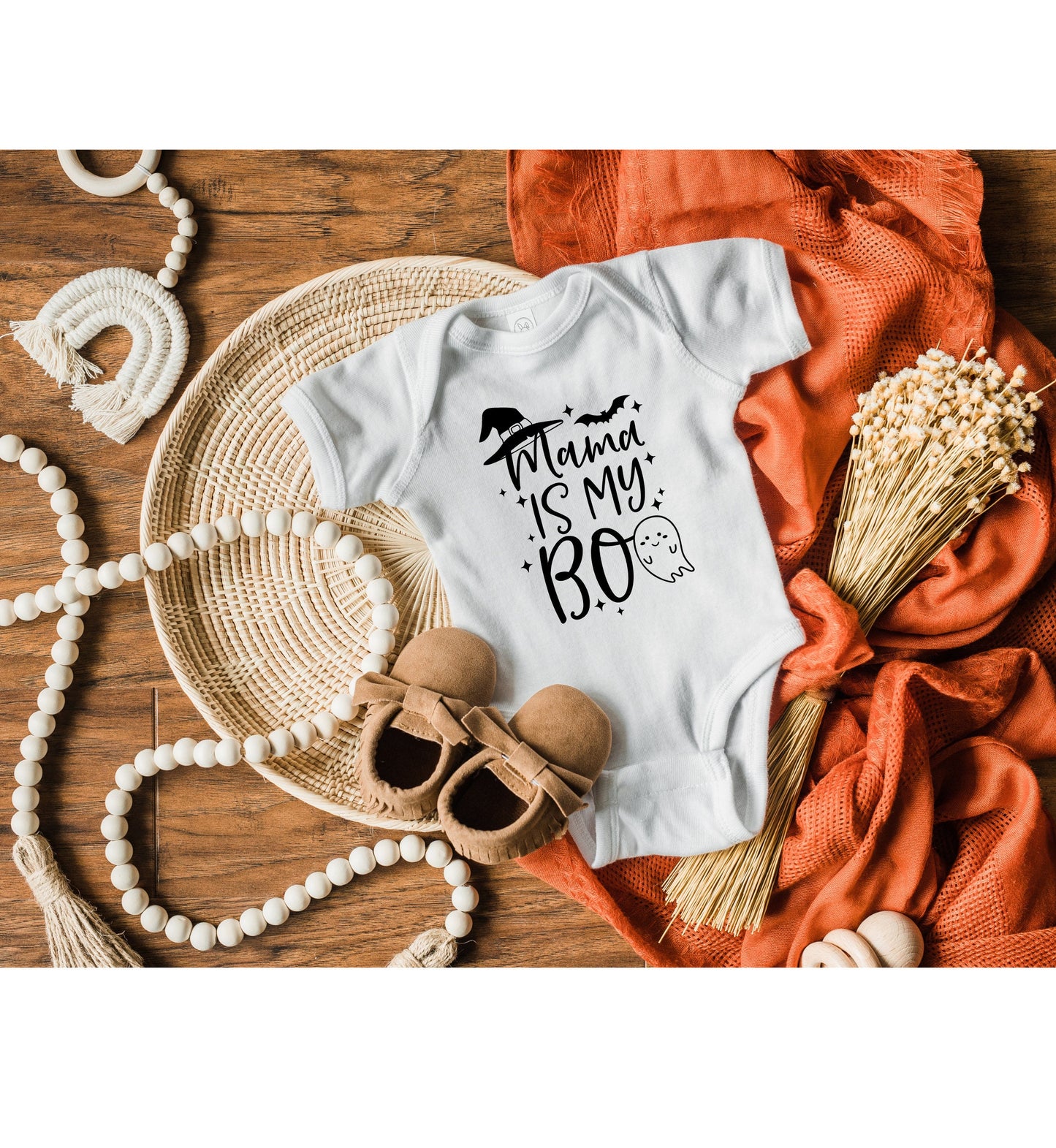 Mama is My Boo Infant Fine Jersey Bodysuit, Boo Halloween Baby Outfit, Cute and Cozy Baby Boy or Girl Onesie
