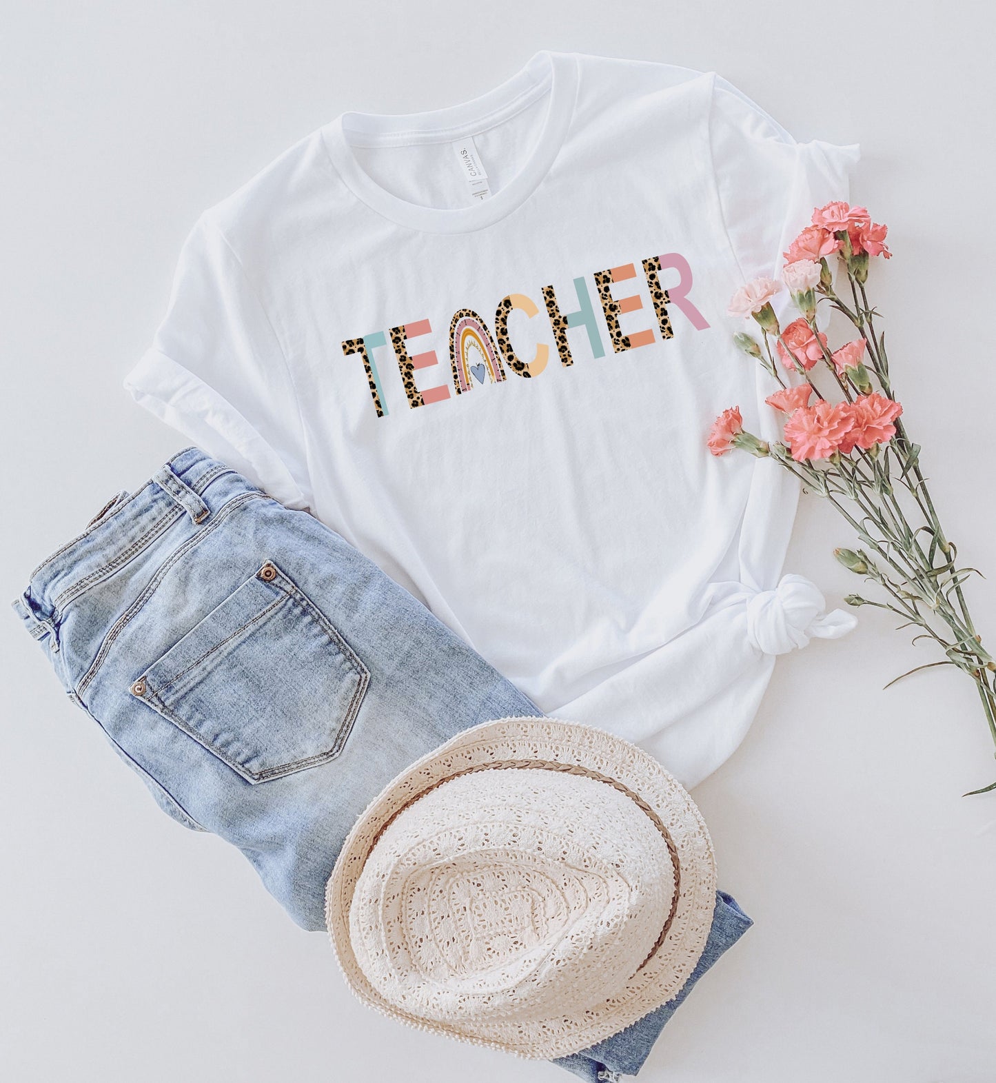 Leopard Teacher Jersey Short Sleeve Tee, T-Shirt Designs for Teachers, Cute Teacher Shirts, Teacher Gift, Elementary School Teacher Shirt