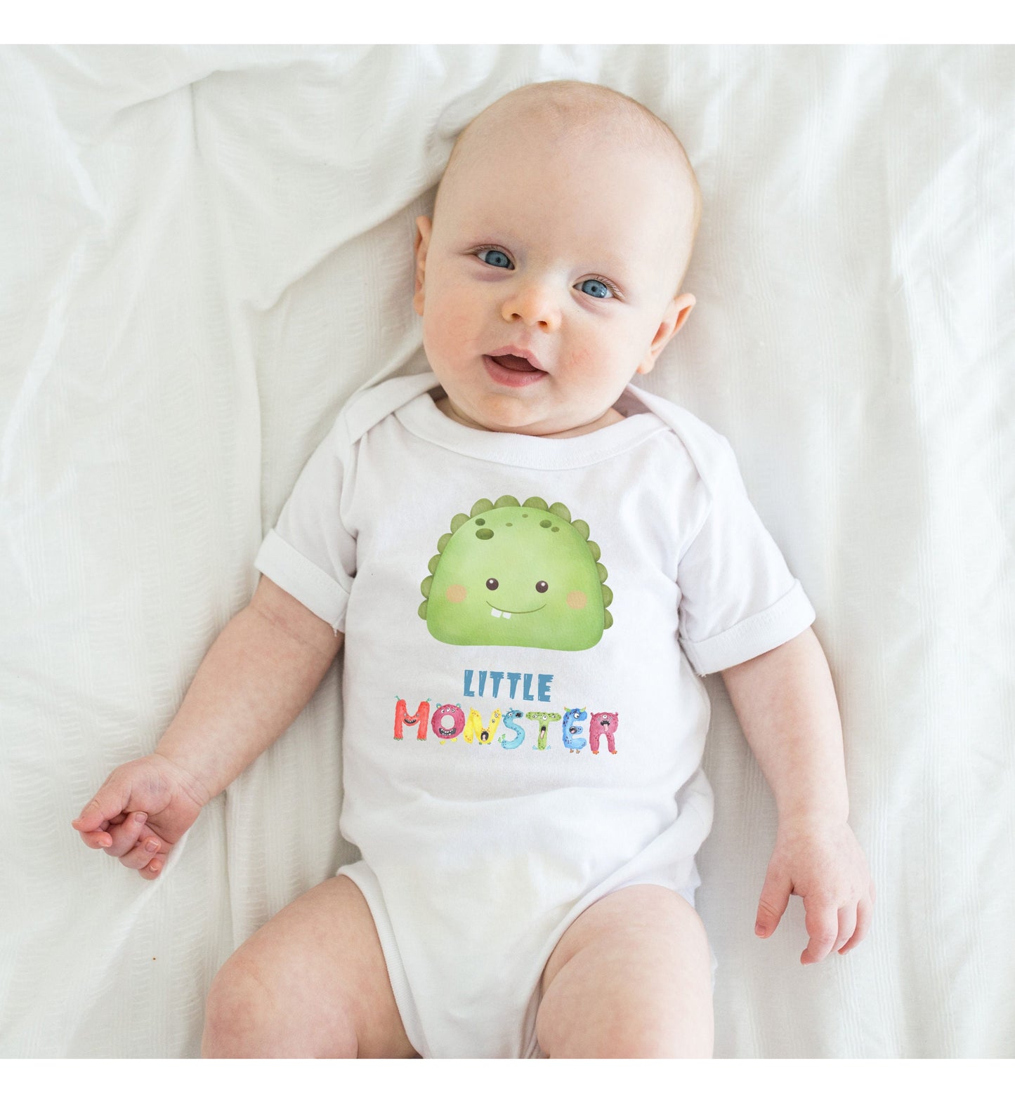 Little Green Monster Baby Infant Fine Jersey Bodysuit, Cute Baby Shower Gift, Funny Baby Onesie, Adorable Green Baby Monster Outfit