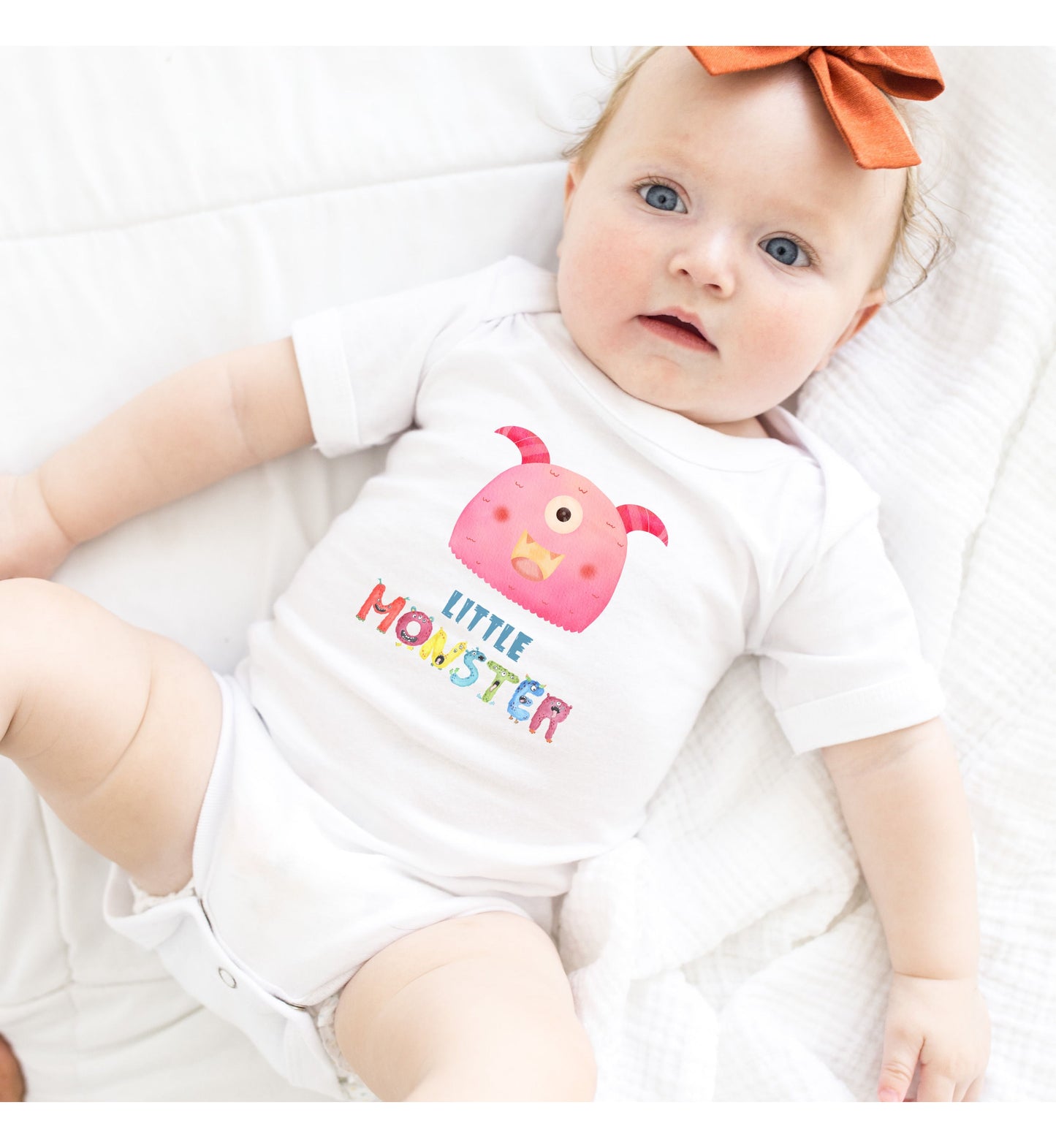 One Eyed Little Monster Baby Infant Fine Jersey Bodysuit, Cute Baby Shower Gift, Funny Baby Onesie, Adorable Pink Baby Monster Outfit