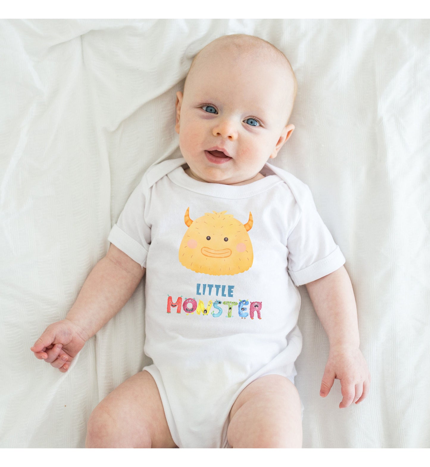 Little Monster Baby Infant Fine Jersey Bodysuit, Cute Baby Shower Gift, Funny Baby Onesie, Adorable Yellow Baby Monster Outfit