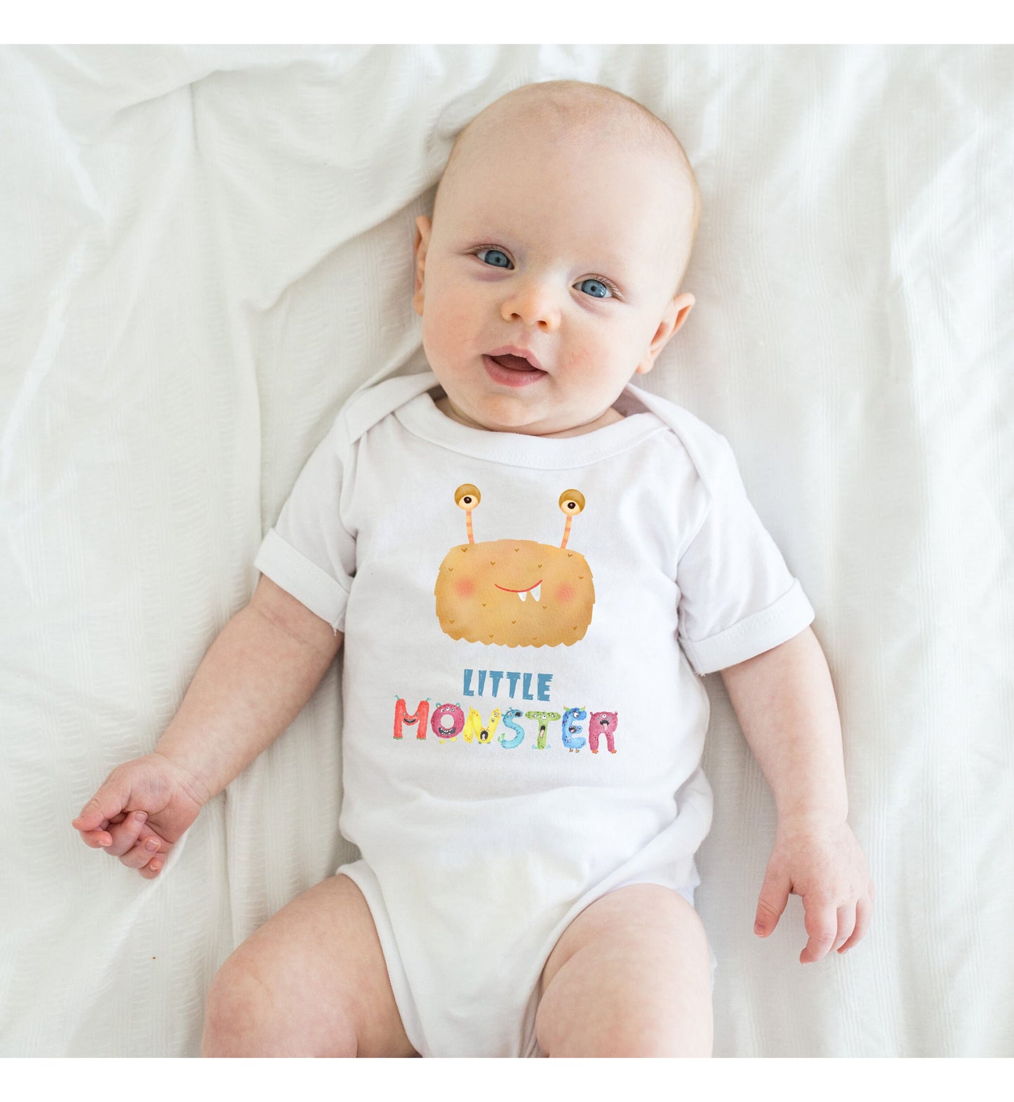 Little Monster Baby Infant Fine Jersey Bodysuit, Cute Baby Shower Gift, Funny Baby Onesie, Adorable Brown Baby Monster Outfit