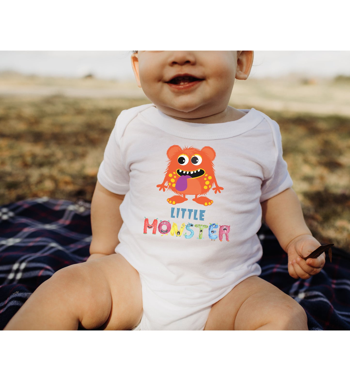 Little Monster Baby Infant Fine Jersey Bodysuit, Cute Baby Shower Gift, Funny Baby Onesie, Adorable Orange Baby Monster Outfit
