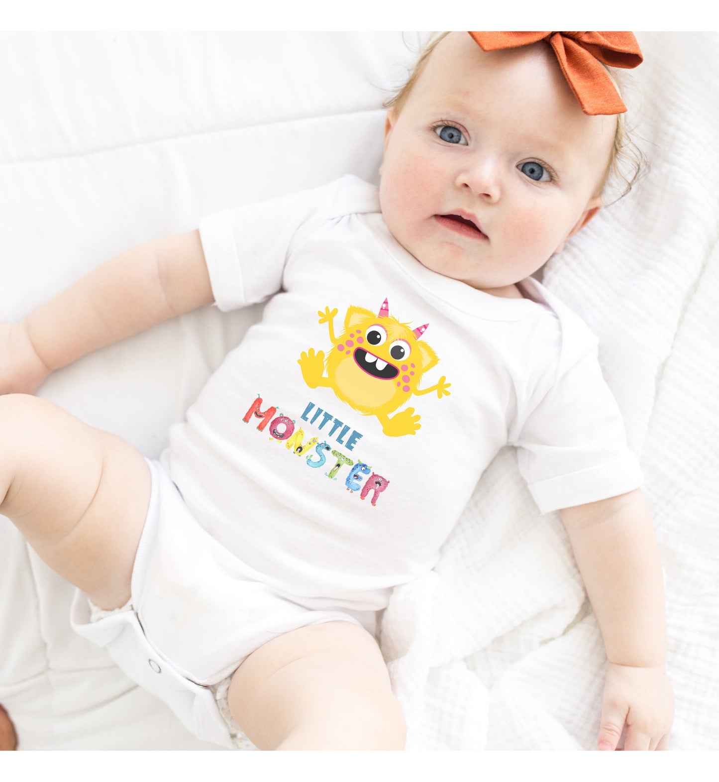 Little Monster Baby Infant Fine Jersey Bodysuit, Cute Baby Shower Gift, Funny Baby Onesie, Adorable Yellow Baby Monster Outfit