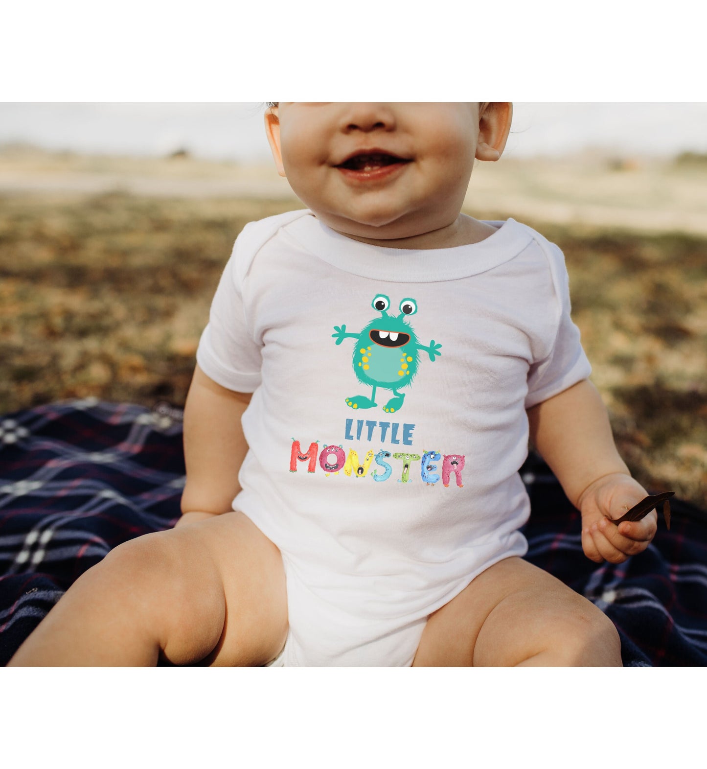 Little Monster Baby Infant Fine Jersey Bodysuit, Cute Baby Shower Gift, Funny Baby Onesie, Adorable Turquoise Baby Monster Outfit