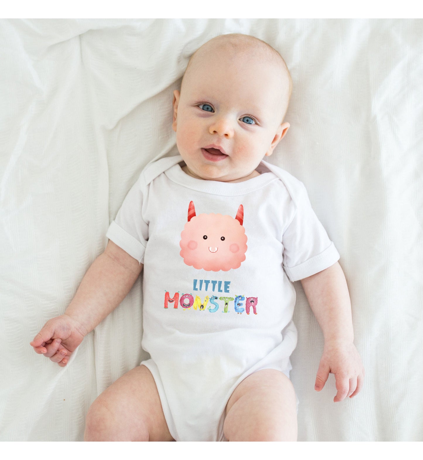 Cute Pink Little Monster Baby Infant Fine Jersey Bodysuit, Cute Baby Shower Gift, Funny Baby Onesie, Adorable Pink Baby Monster Outfit
