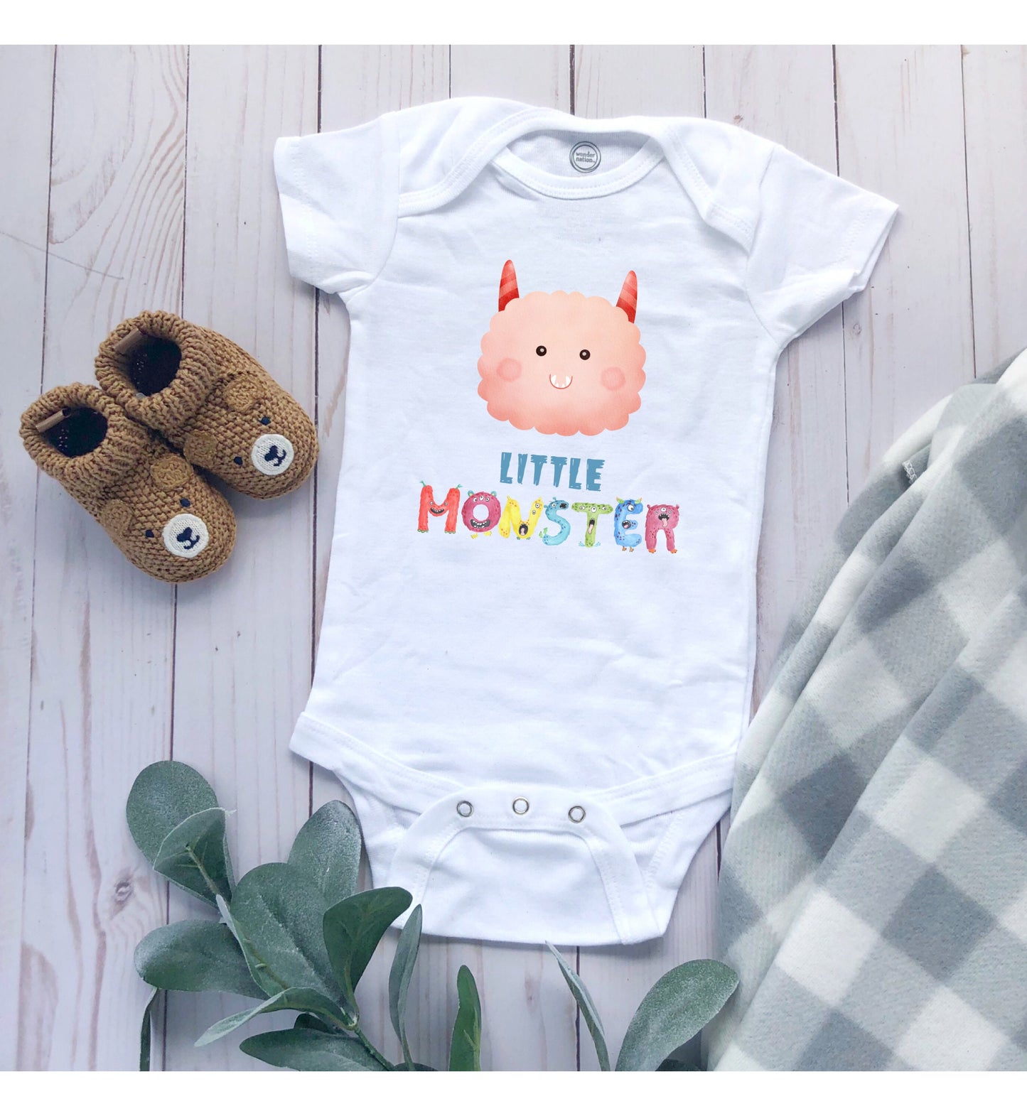 Cute Pink Little Monster Baby Infant Fine Jersey Bodysuit, Cute Baby Shower Gift, Funny Baby Onesie, Adorable Pink Baby Monster Outfit