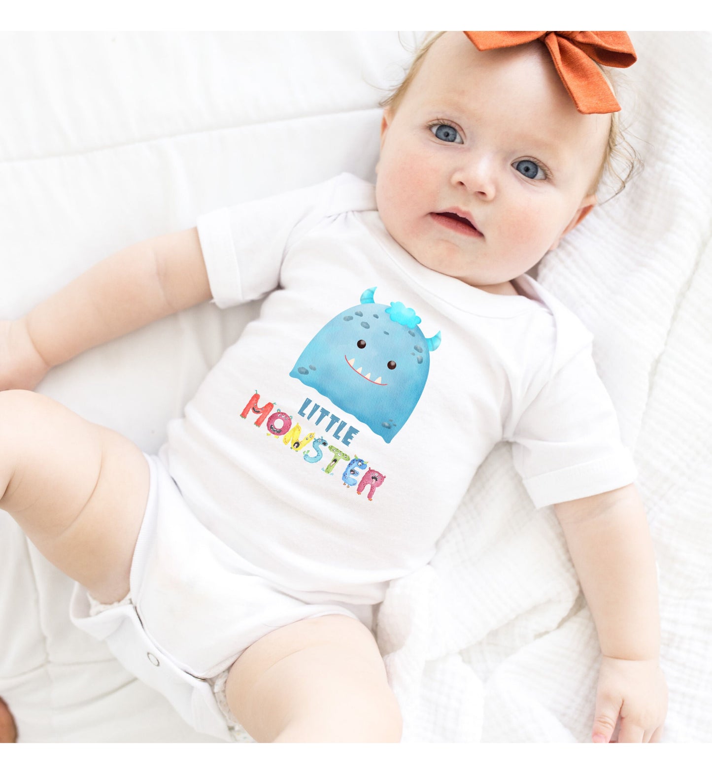 This Little Monster Baby Infant Fine Jersey Bodysuit, Cute Baby Shower Gift, Funny Baby Onesie, Adorable Blue Baby Monster Outfit