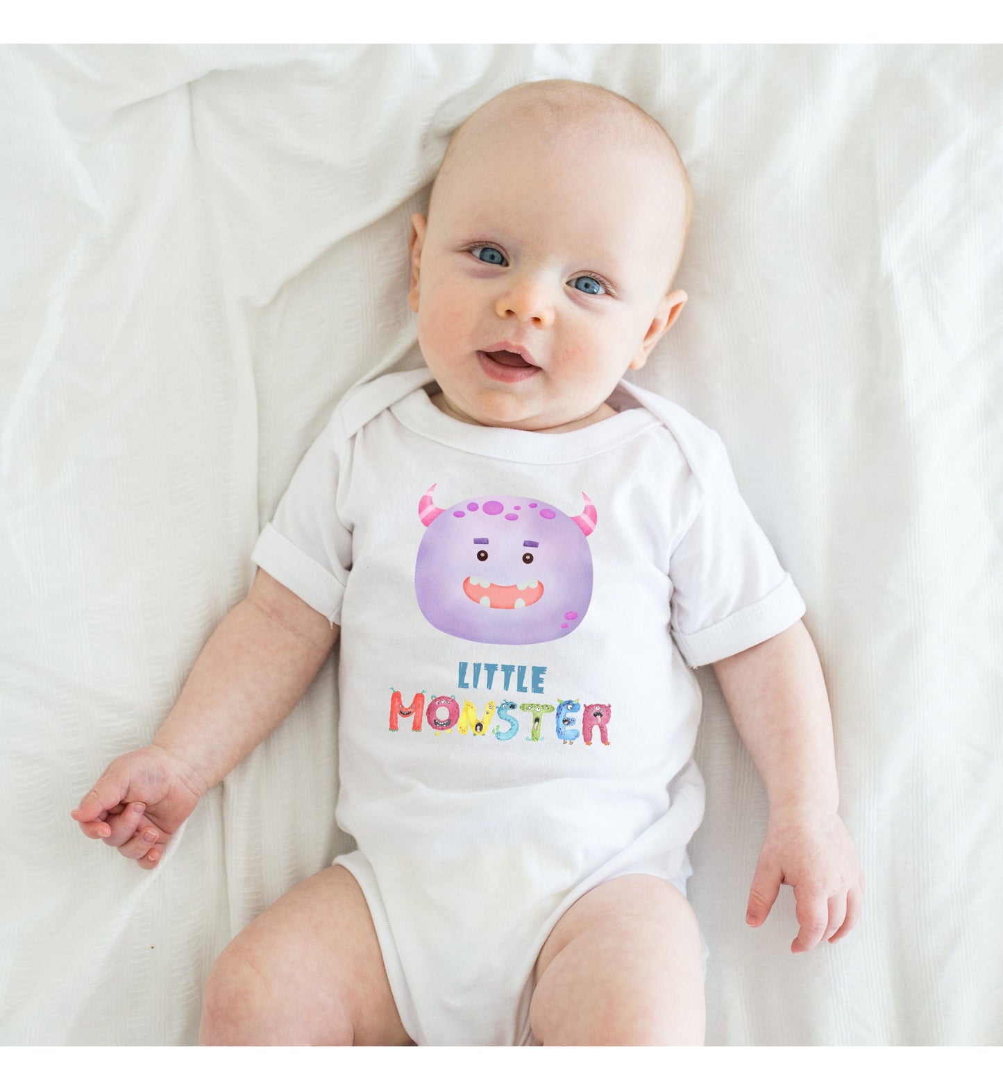 Little Purple Monster Baby Infant Fine Jersey Bodysuit, Cute Baby Shower Gift, Funny Baby Onesie, Adorable Purple Baby Monster Outfit