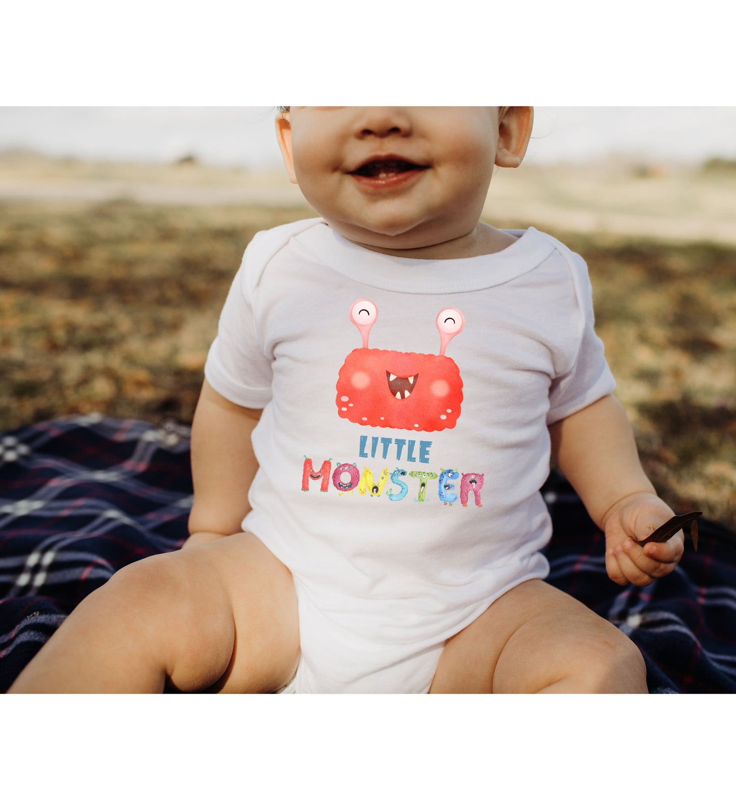 Little Monster Baby Infant Fine Jersey Bodysuit, Cute Baby Shower Gift, Funny Baby Onesie, Adorable Red Baby Monster Outfit