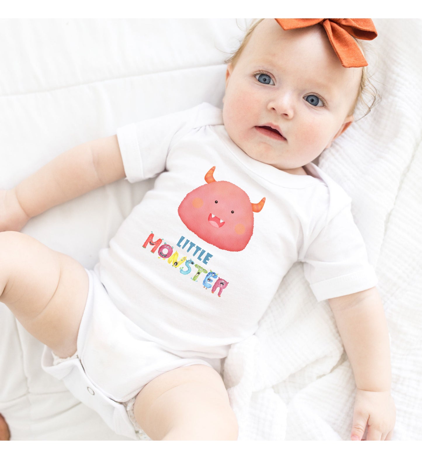 Little Monster Baby Infant Fine Jersey Bodysuit, Cute Baby Shower Gift, Funny Baby Onesie, Adorable Pink Baby Monster Outfit