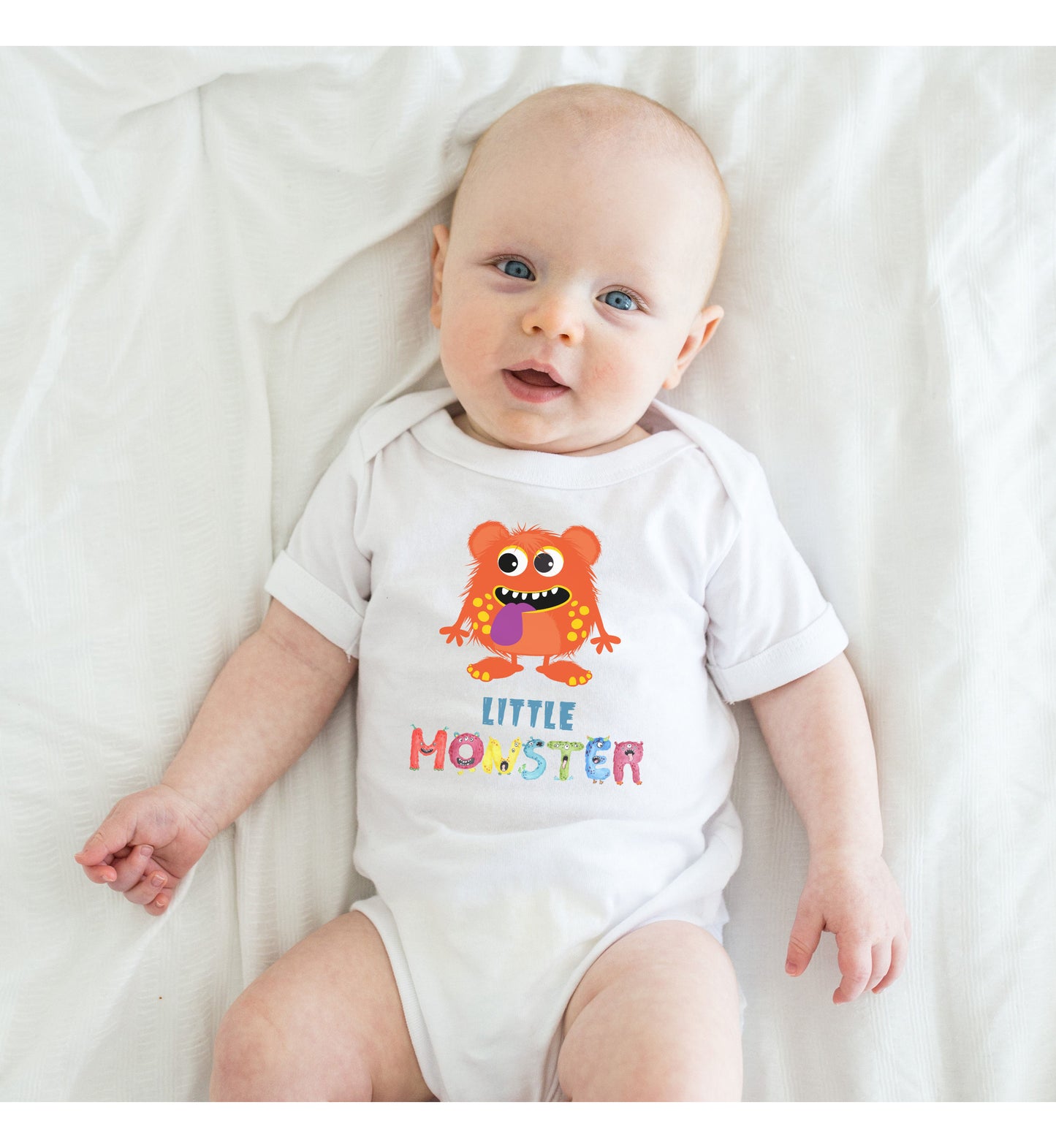 Little Monster Baby Infant Fine Jersey Bodysuit, Cute Baby Shower Gift, Funny Baby Onesie, Adorable Orange Baby Monster Outfit