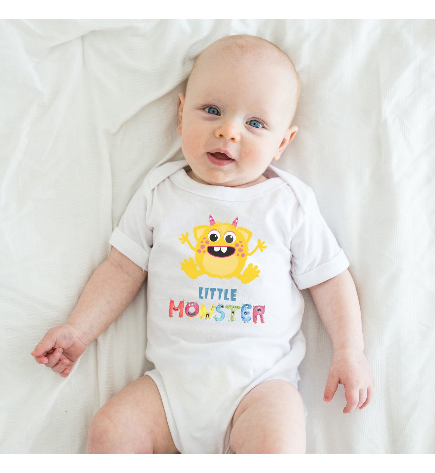 Little Monster Baby Infant Fine Jersey Bodysuit, Cute Baby Shower Gift, Funny Baby Onesie, Adorable Yellow Baby Monster Outfit