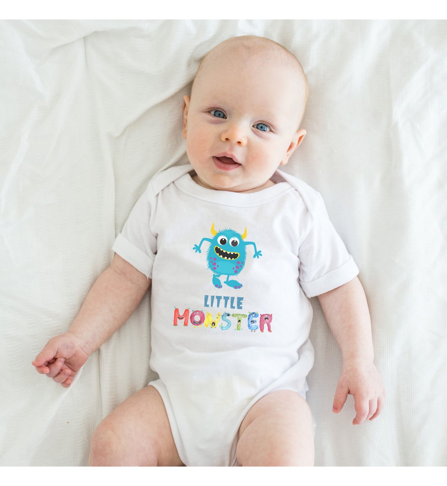 Little Monster Baby Infant Fine Jersey Bodysuit, Cute Baby Shower Gift, Funny Baby Onesie, Adorable Blue Baby Monster Outfit